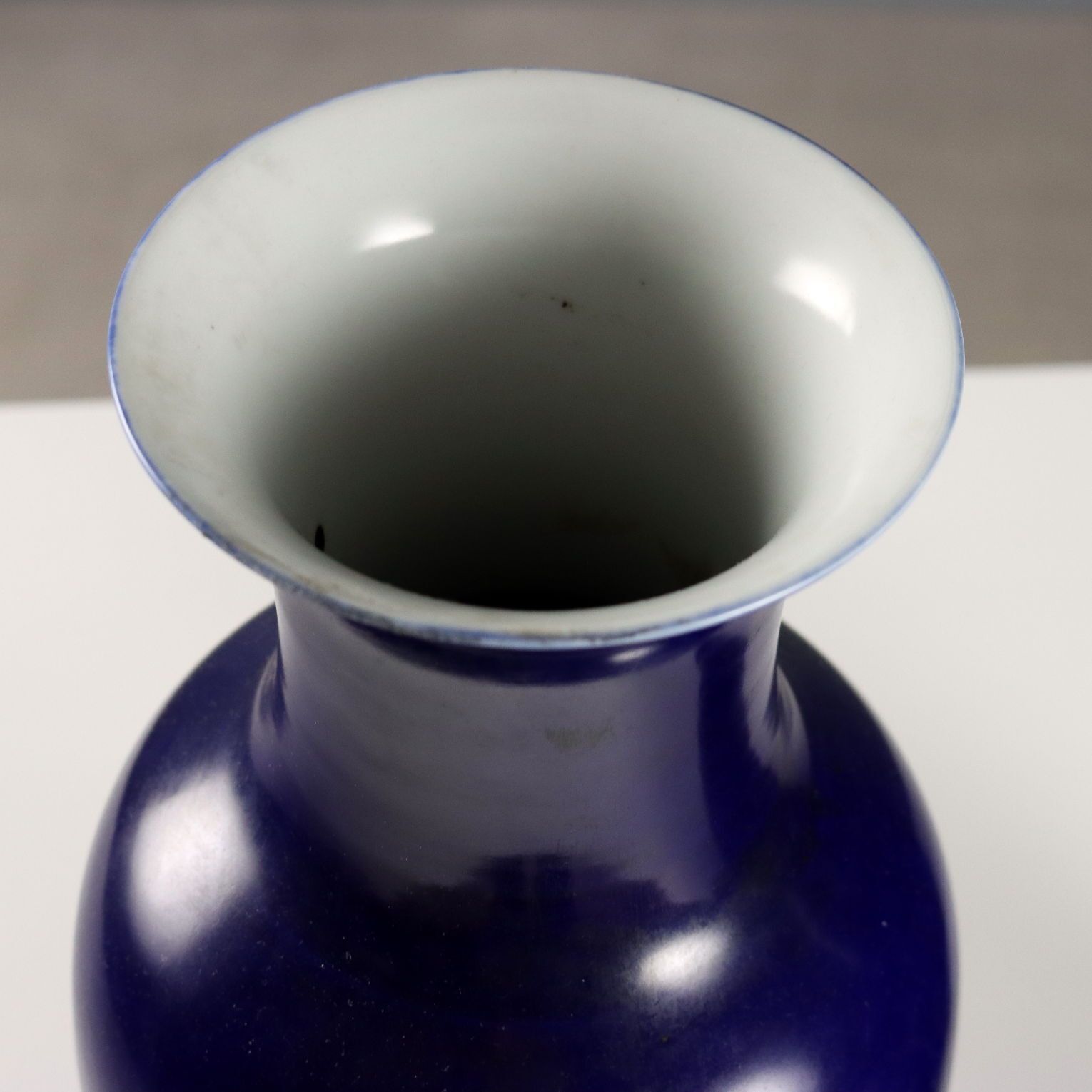 Antique Vases Dark Blue Porcelain China XX Century photo Home Decor