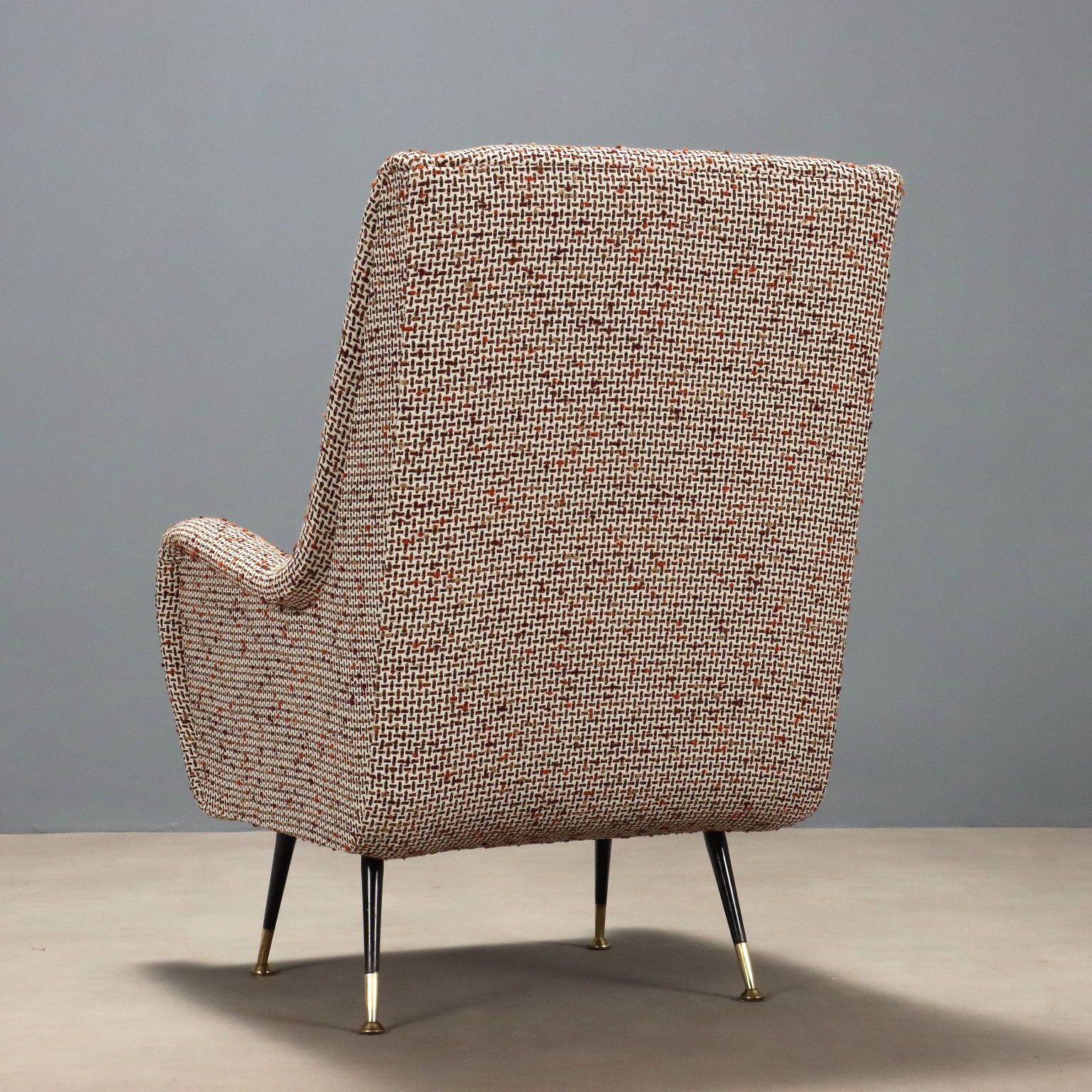 Vintage Armchair Foam Metal Brass Design Italy 1960s photo vintage