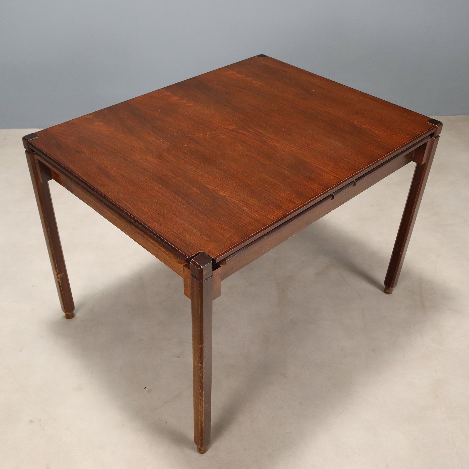 Vintage Game Table Exotic Woods Veneer Design Italy 1960s photo for sale