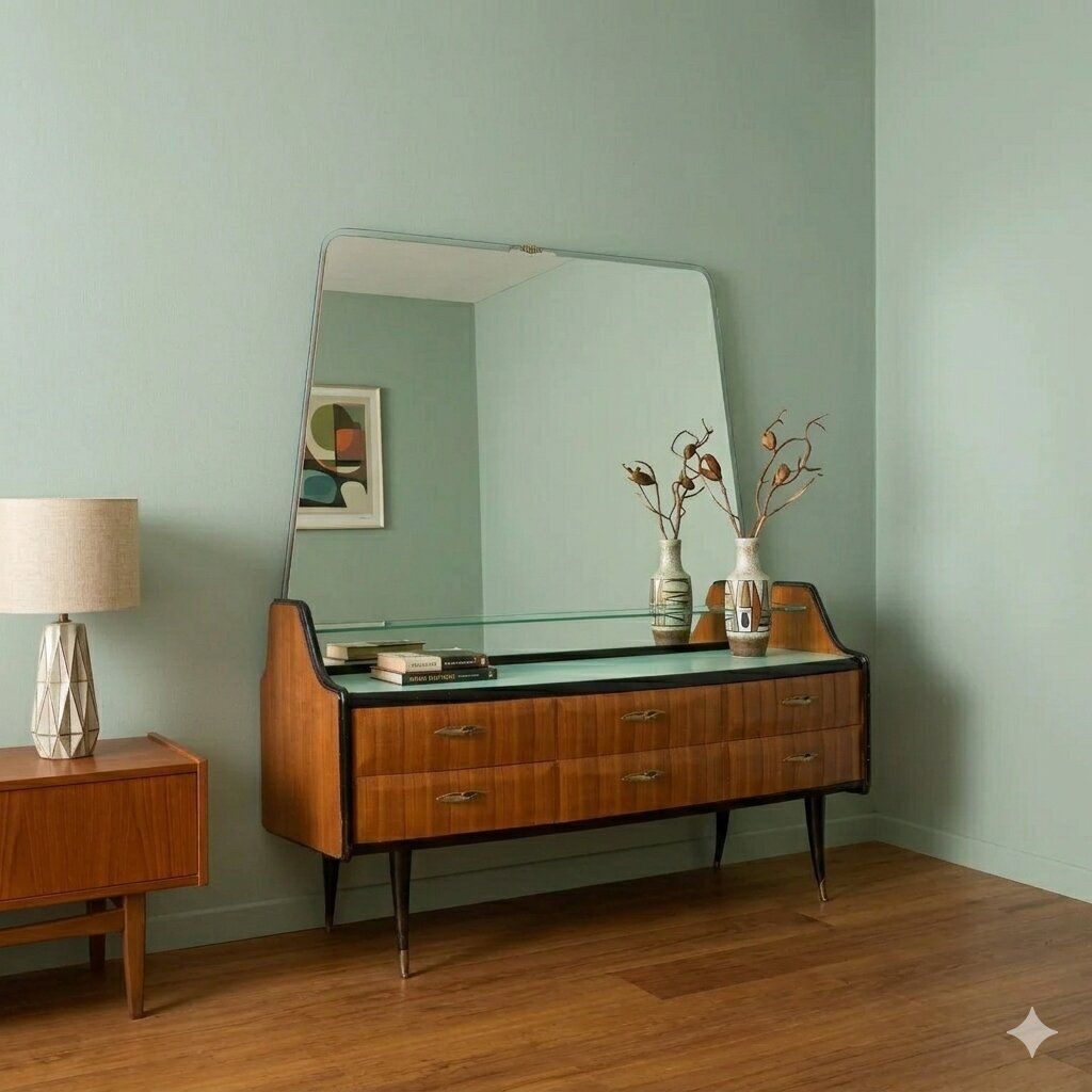 Vintage Chest Of Drawers Exotic Wood Glass Design Italy 1950s 60s photo furniture