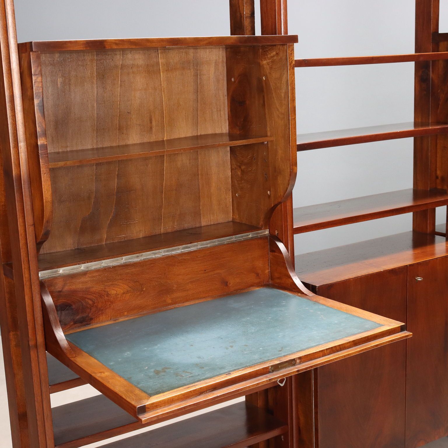 Vintage Bookcase Walnut With Shelves Design Italy 1940s 1950s photo Furniture
