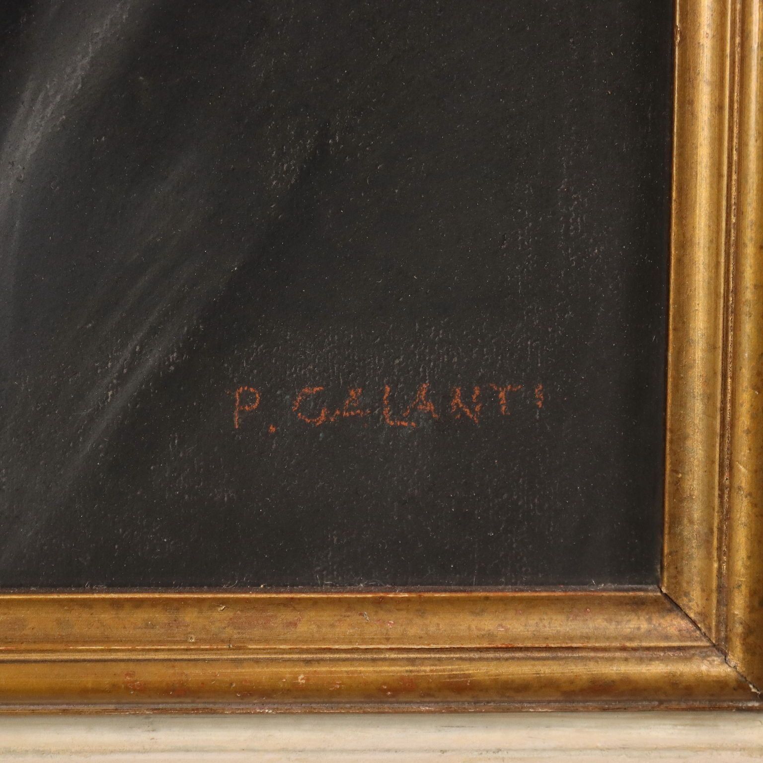 Modern Painting Signed Piero Galanti Crayons On Cardboard '900 photo vinterior