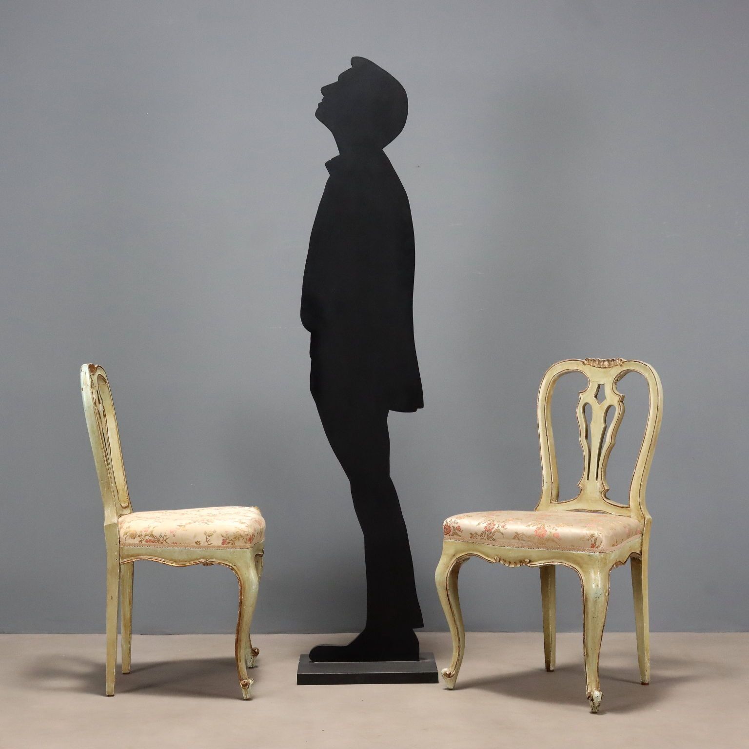 Chairs Baroque Style Lacquered Wood XIX Century photo for sale