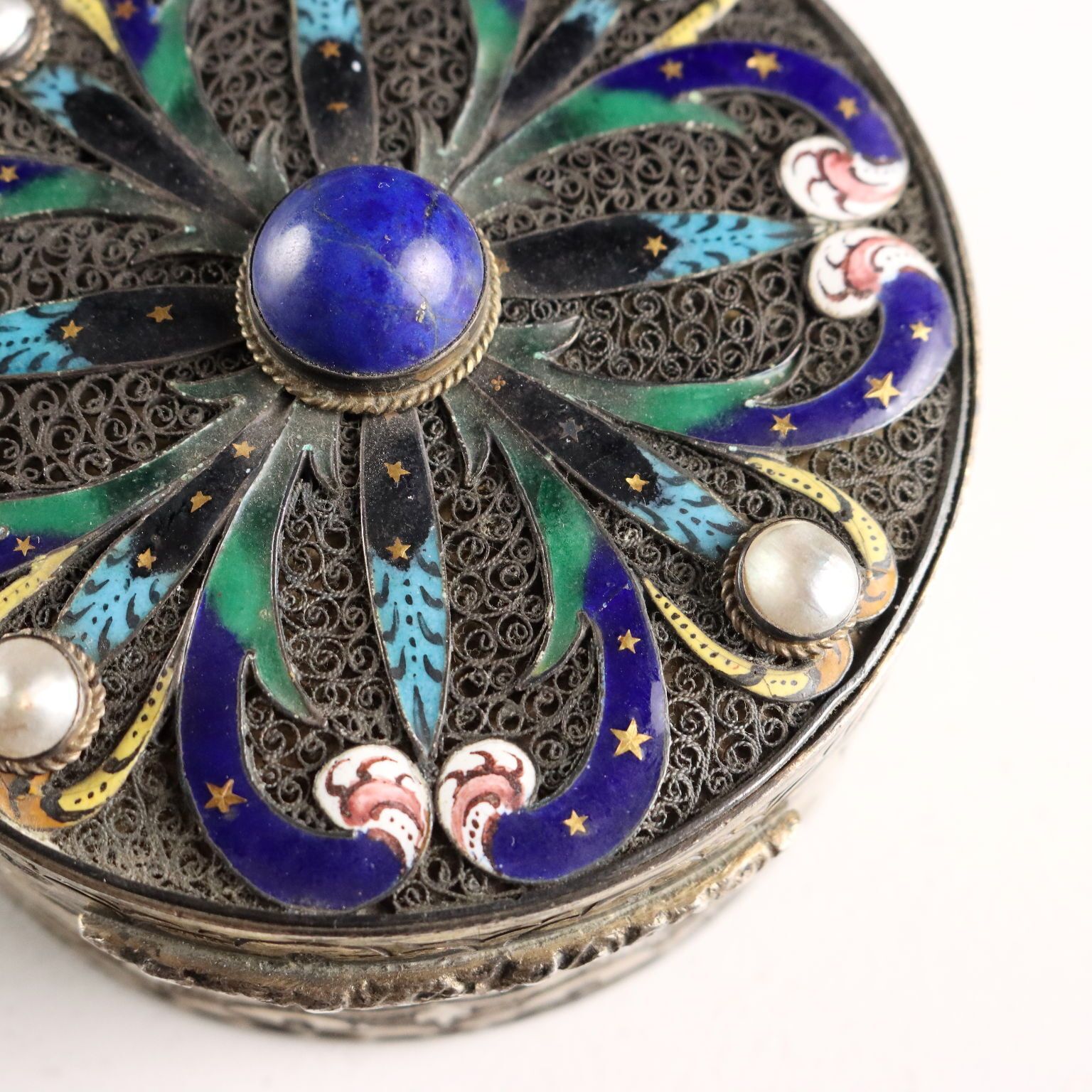 Antique Jewelry Box Lapis Lazuli Italy XX Century photo Home Decor