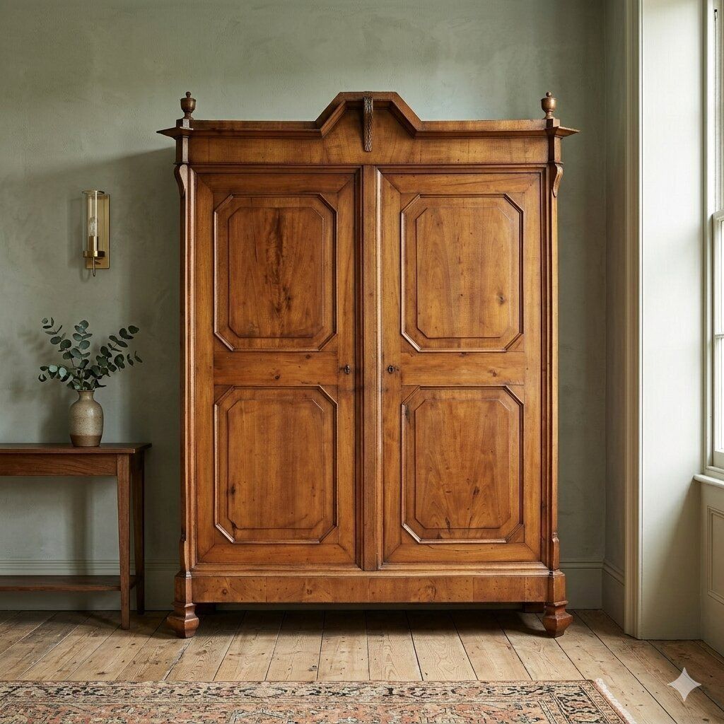 Antique Wardrobe Umbertino Walnut Poplar Italy XIX Century photo furniture