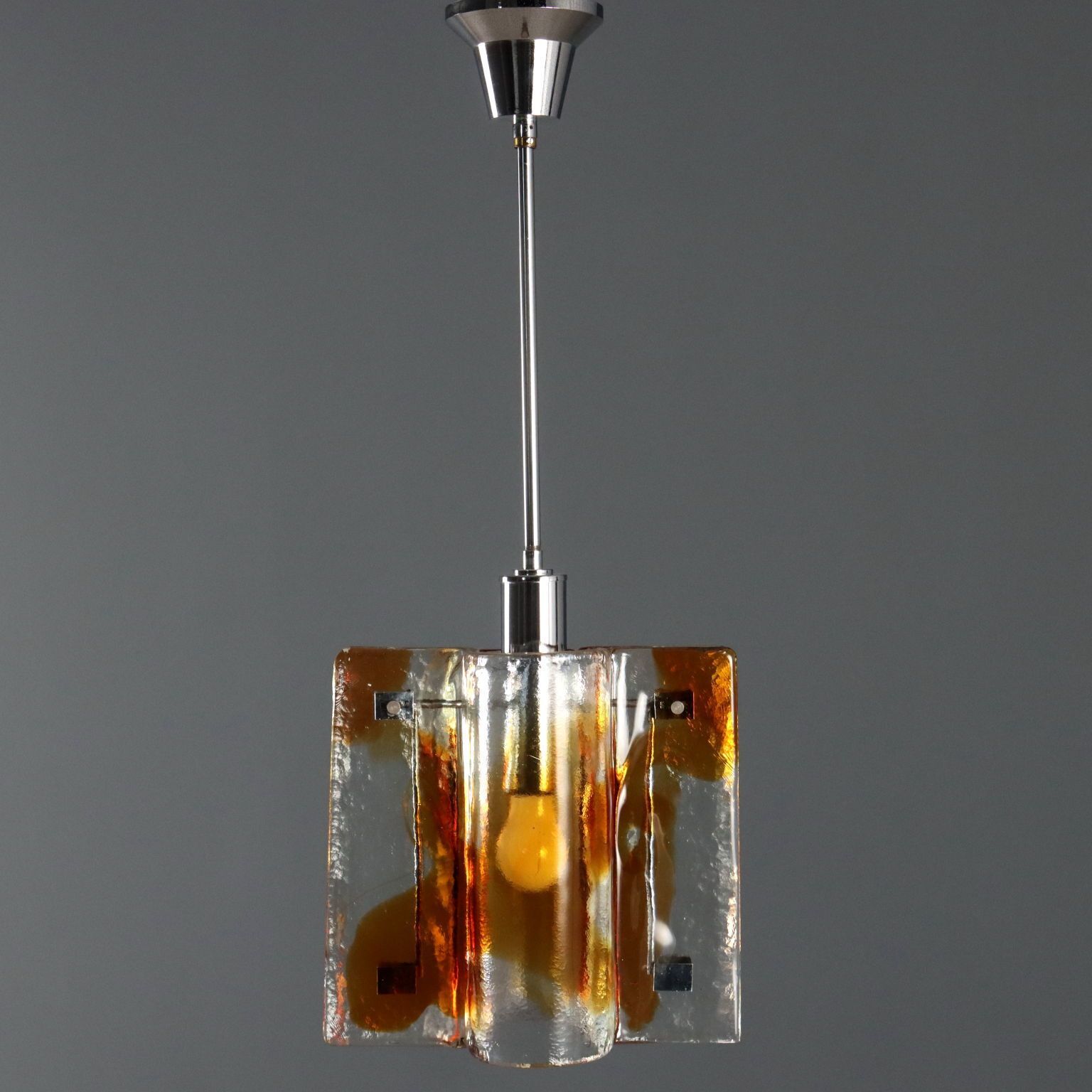 Vintage Chandelier Brass Murano Glass Design Italy 1970s photo vinterior