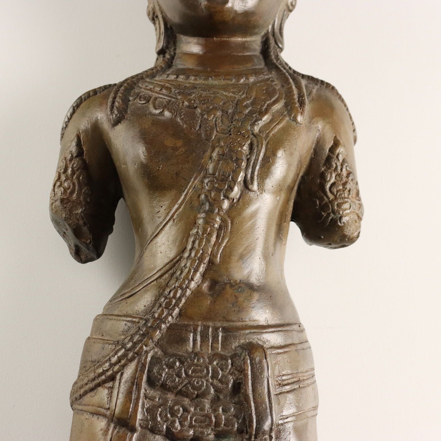 Antique Bronze Sculpture Bodhisattva Cambodia XX Century photo Home Decor