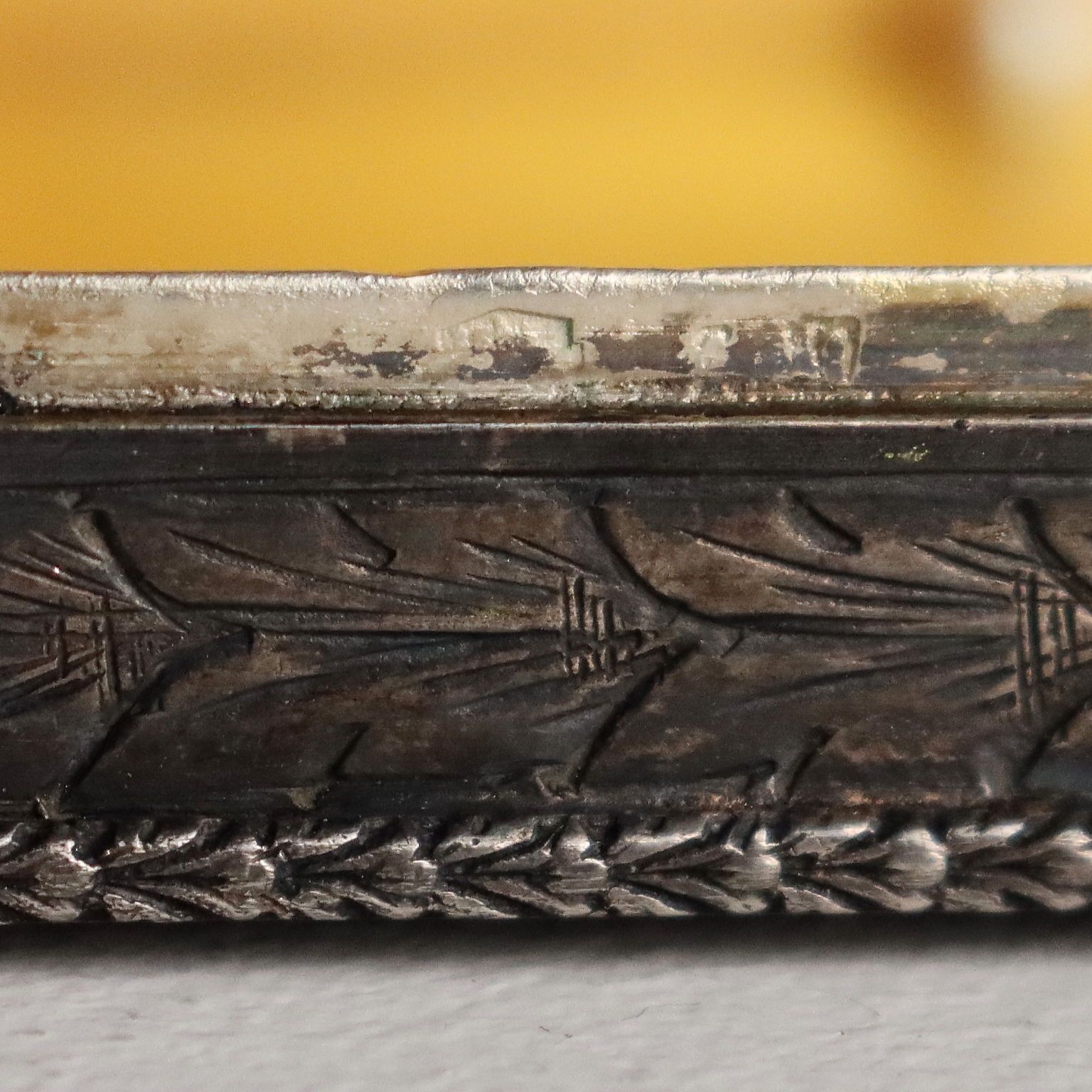 photo for sale Antique Snuffbox Silver Glass Beads Italy Early XX Century