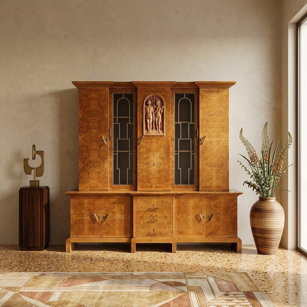Art Deco kast wortelfineer esdoorn XX eeuw photo furniture
