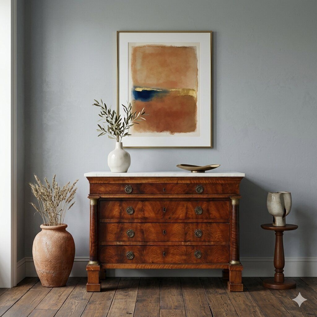 Antieke ladekast Empire mahonie Italië 19e eeuw photo furniture