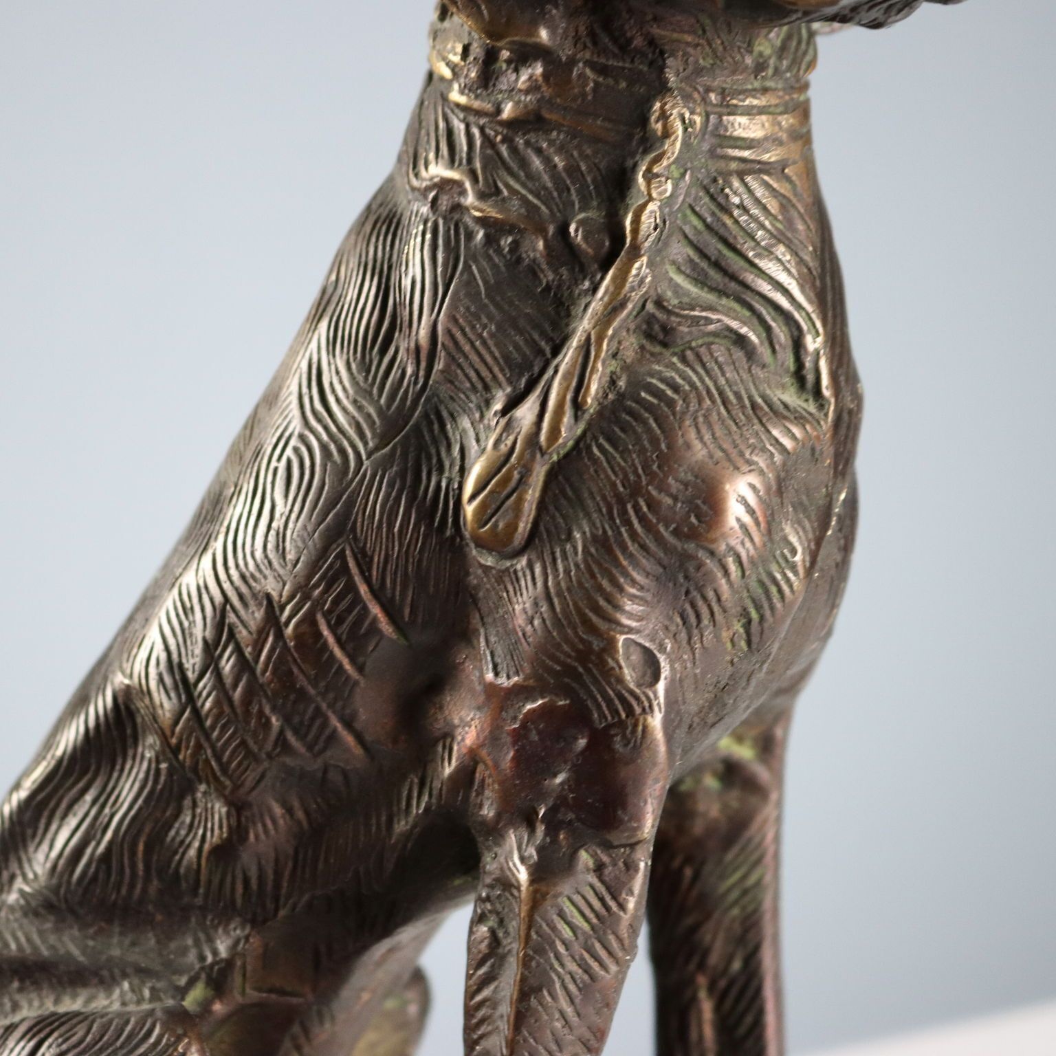 Antique Sculpture Bronze Dog Italy Early XX Century photo Home Decor