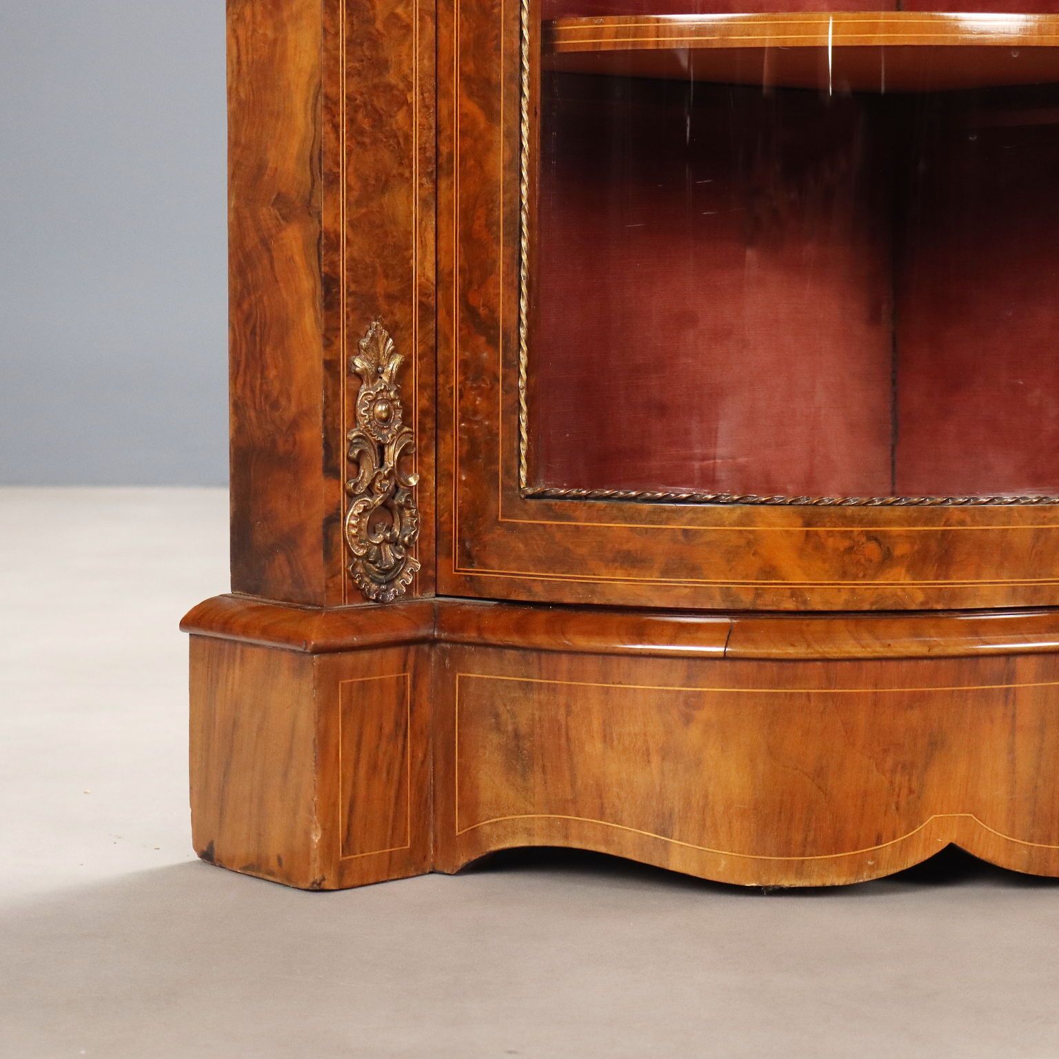 Antique Cabinet Walnut Burl Inlays United Kingdom XIX Century photo vintage