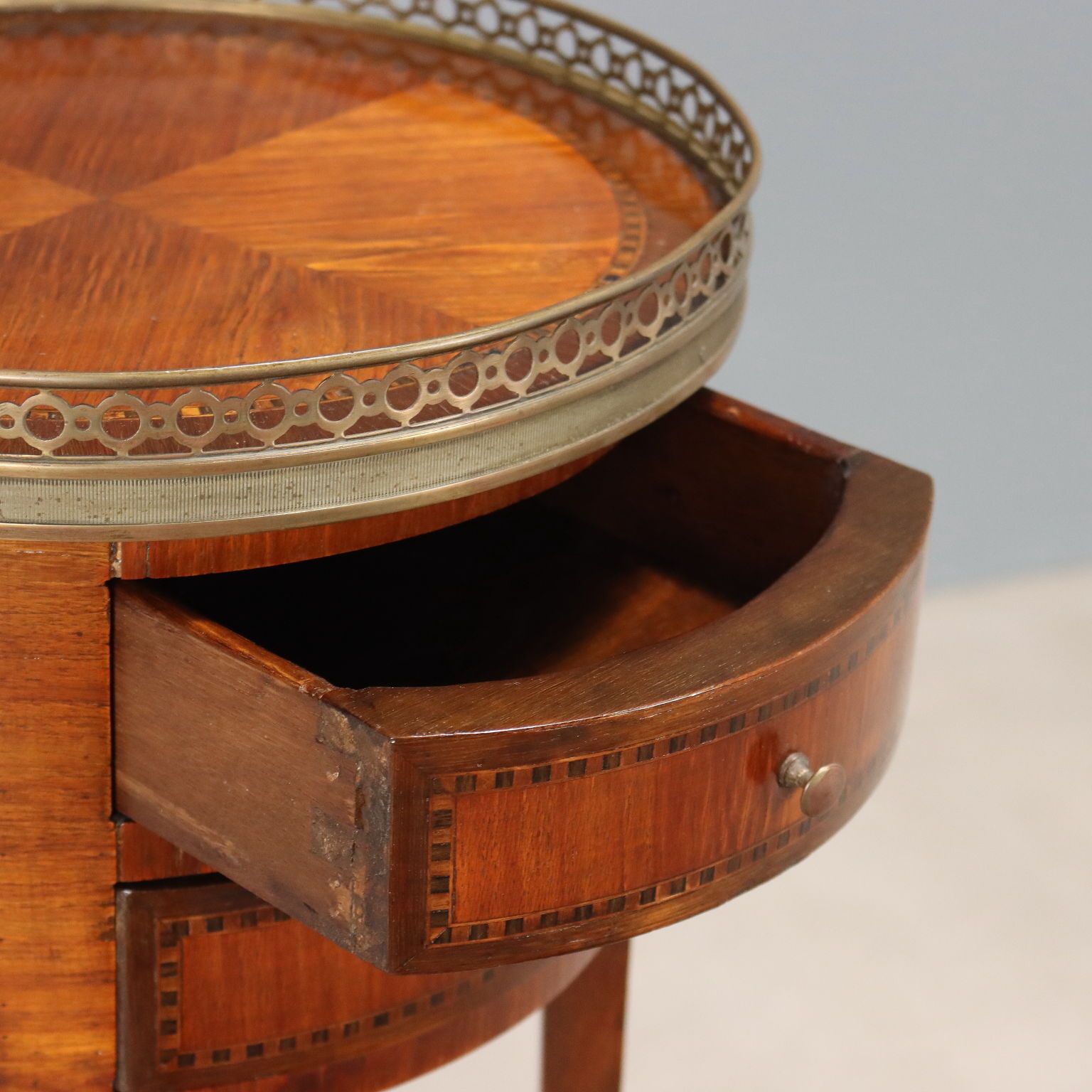 Antique Bedside Table Mahogany Veneer Italy XIX Century photo Furniture
