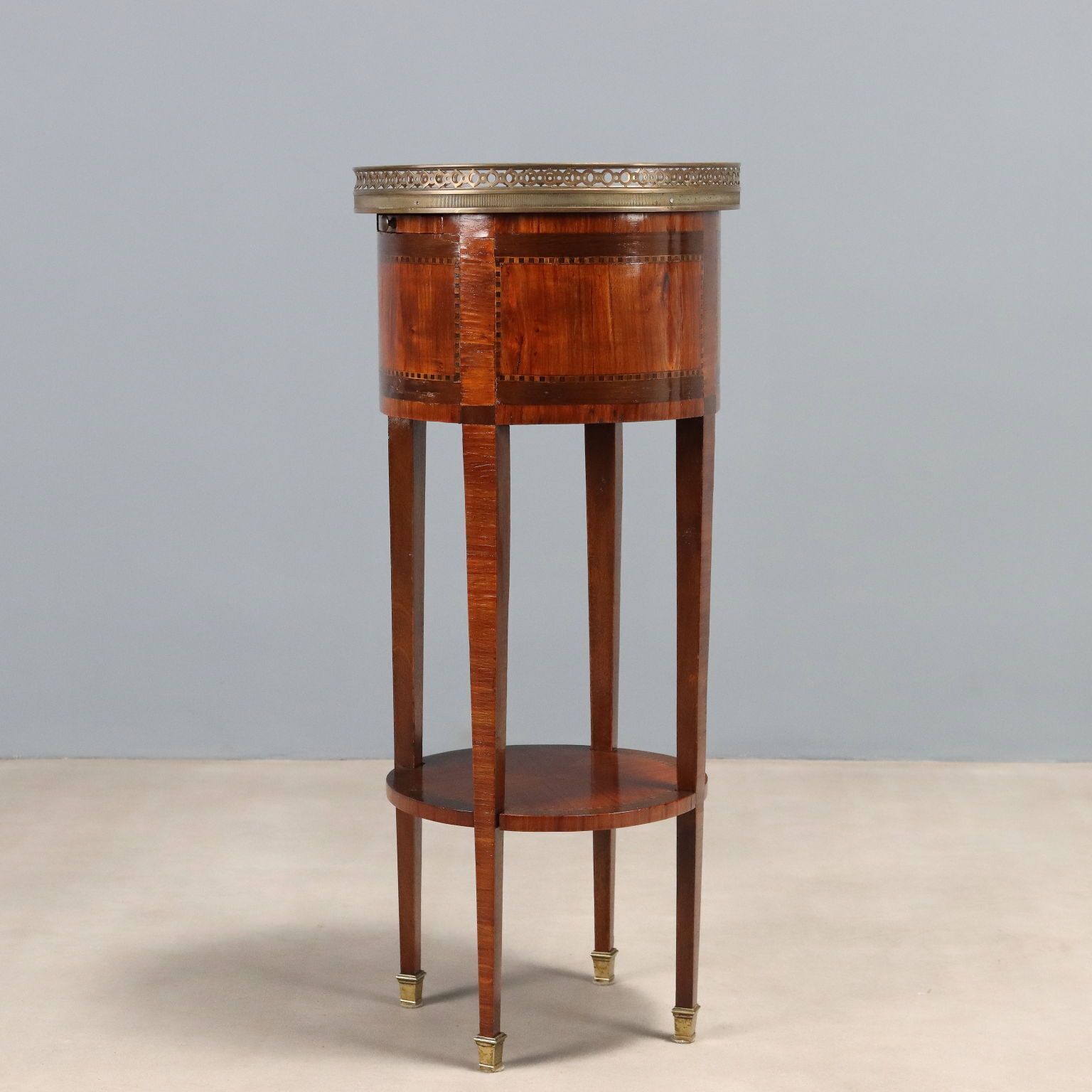 Furniture Antique Bedside Table Mahogany Veneer Italy XIX Century photo