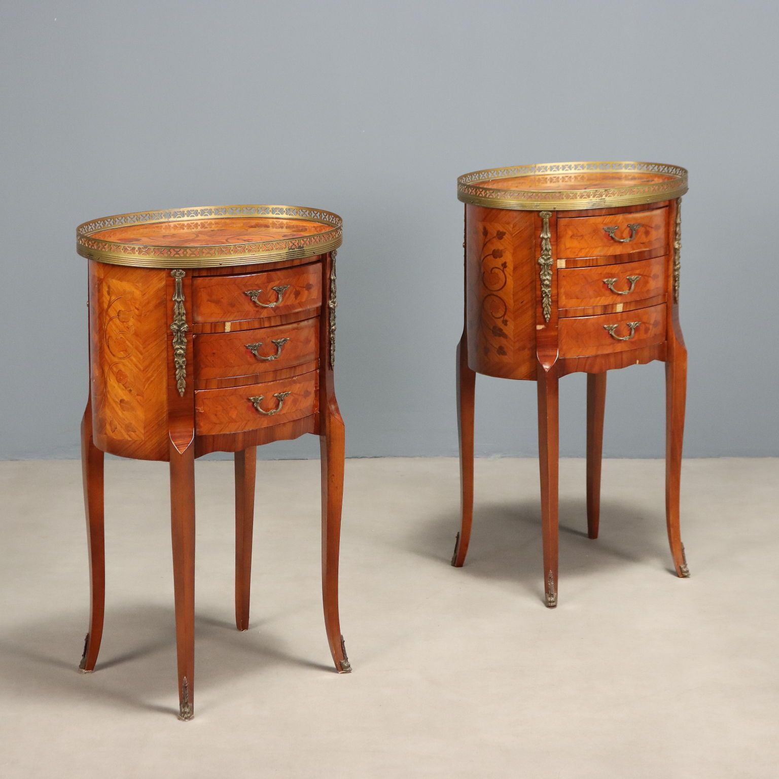 Antique Bedside Tables Napoleon III Style Bois De Rose XX Century