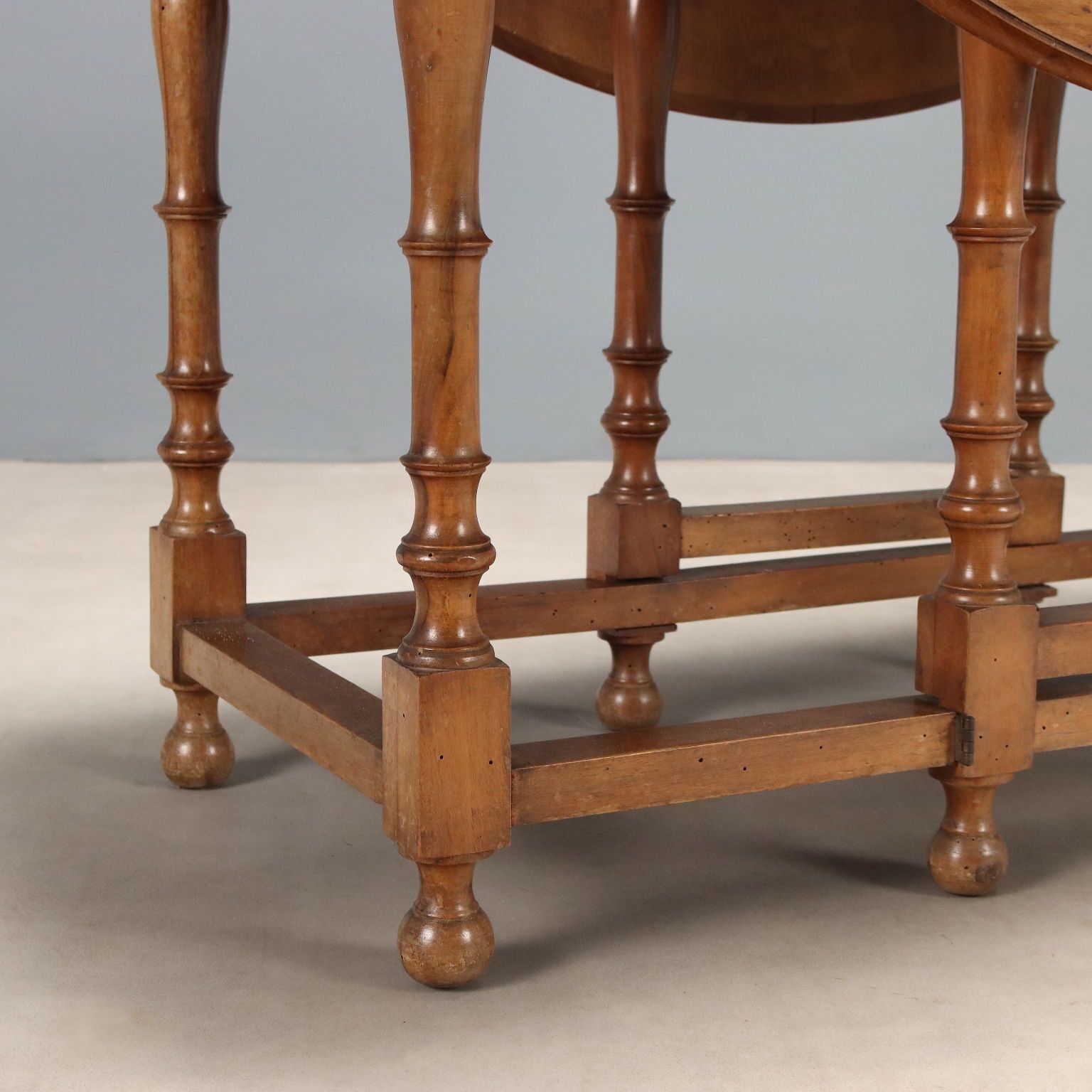 Antique Table Walnut Demi Lune Italy XIX Century photo vinterior