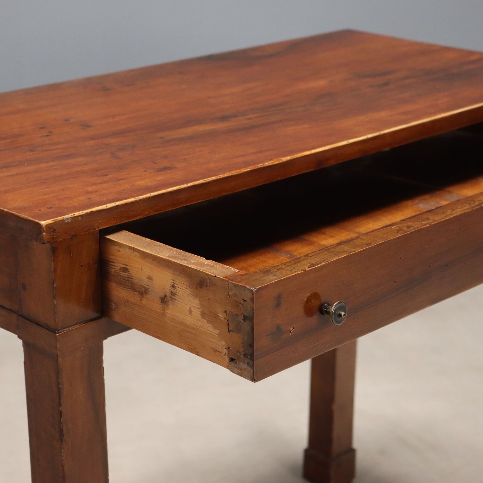 Antique Empire Console Walnut With Drawer Italy XIX Century photo for sale