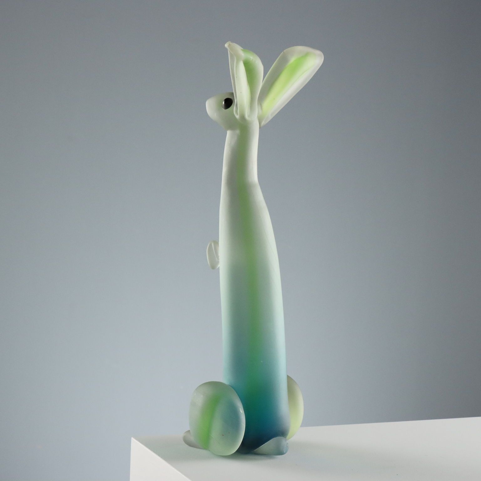 Lapin en verre de Murano dans le style de la Manifattura di Seguso photo vintage