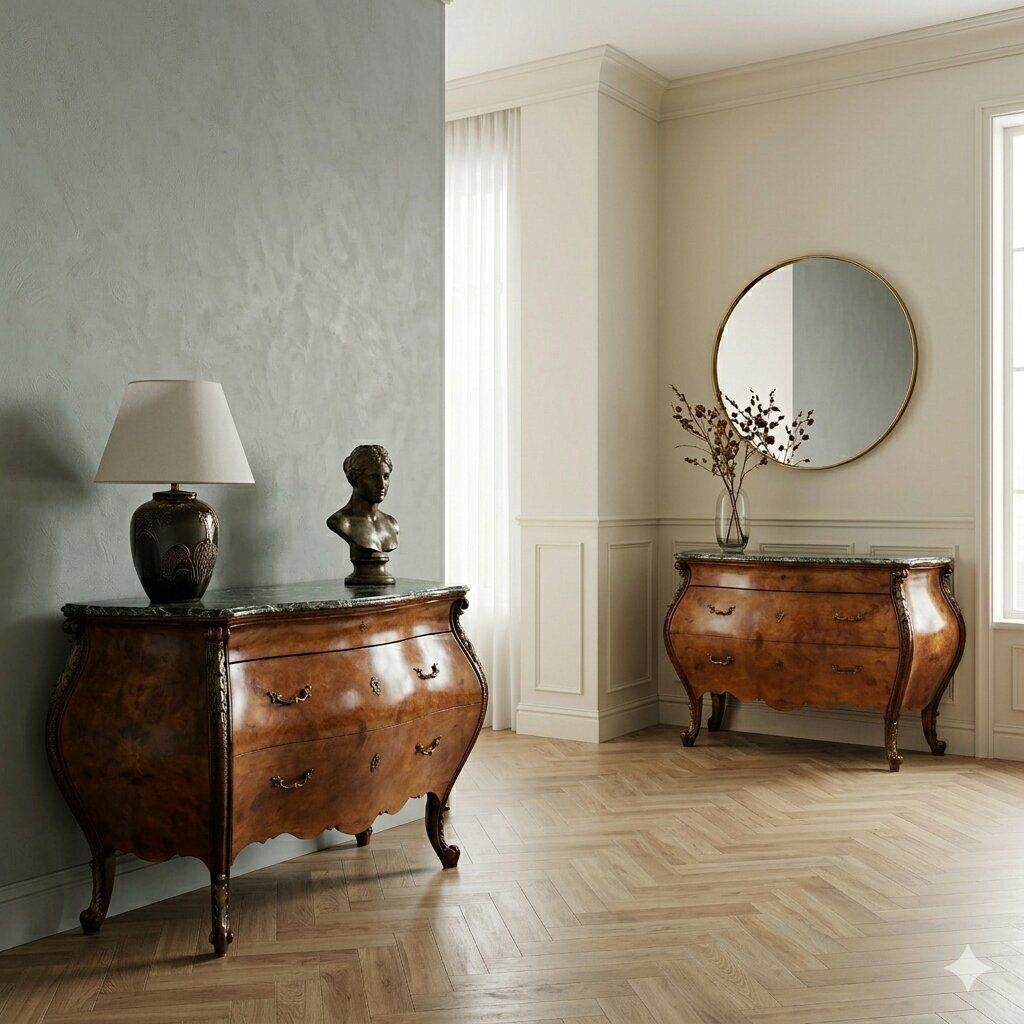 Commodes de style baroque en noyer, XIXe siècle photo furniture