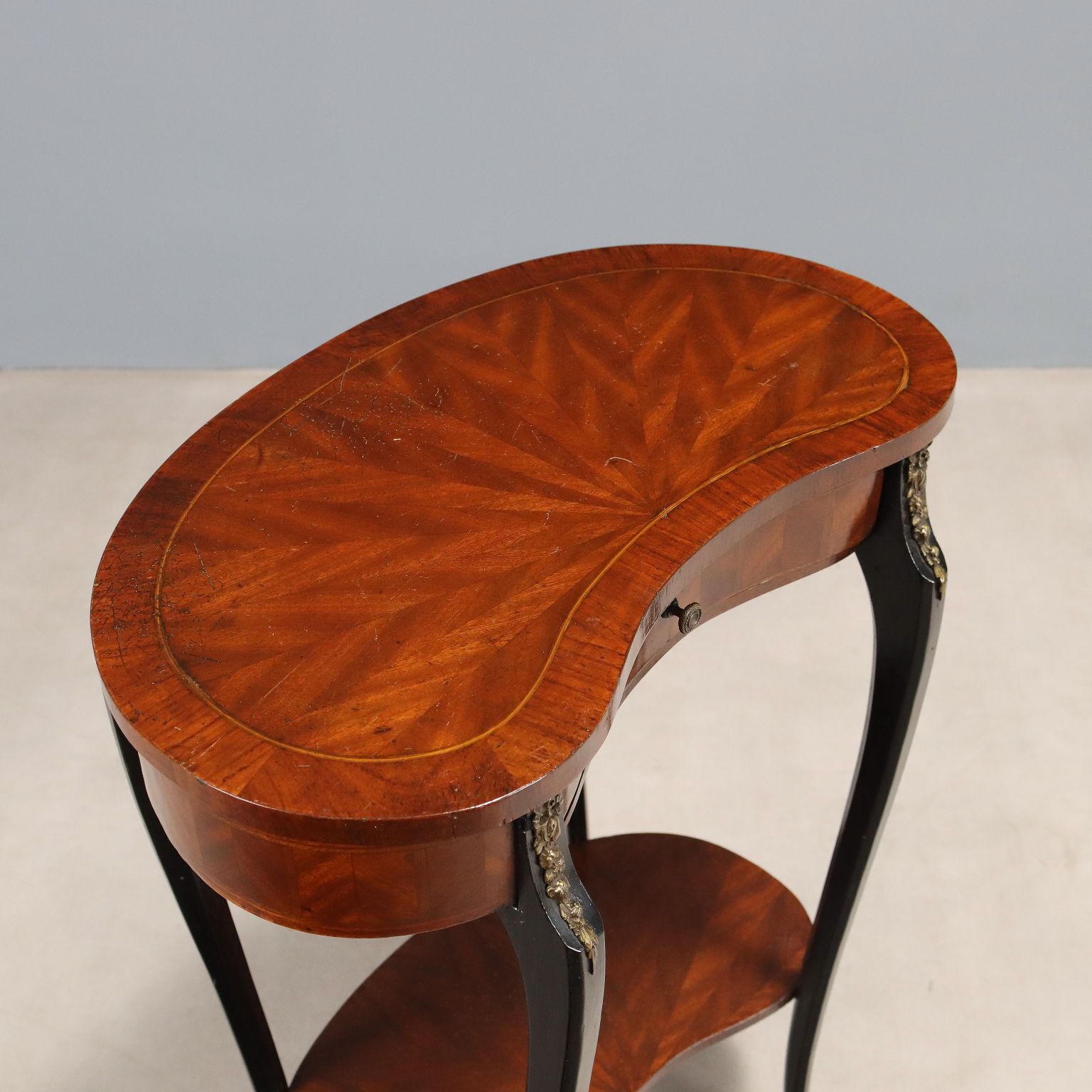 Small Antique Table Bean Shaped Maple France XIX Century photo vintage