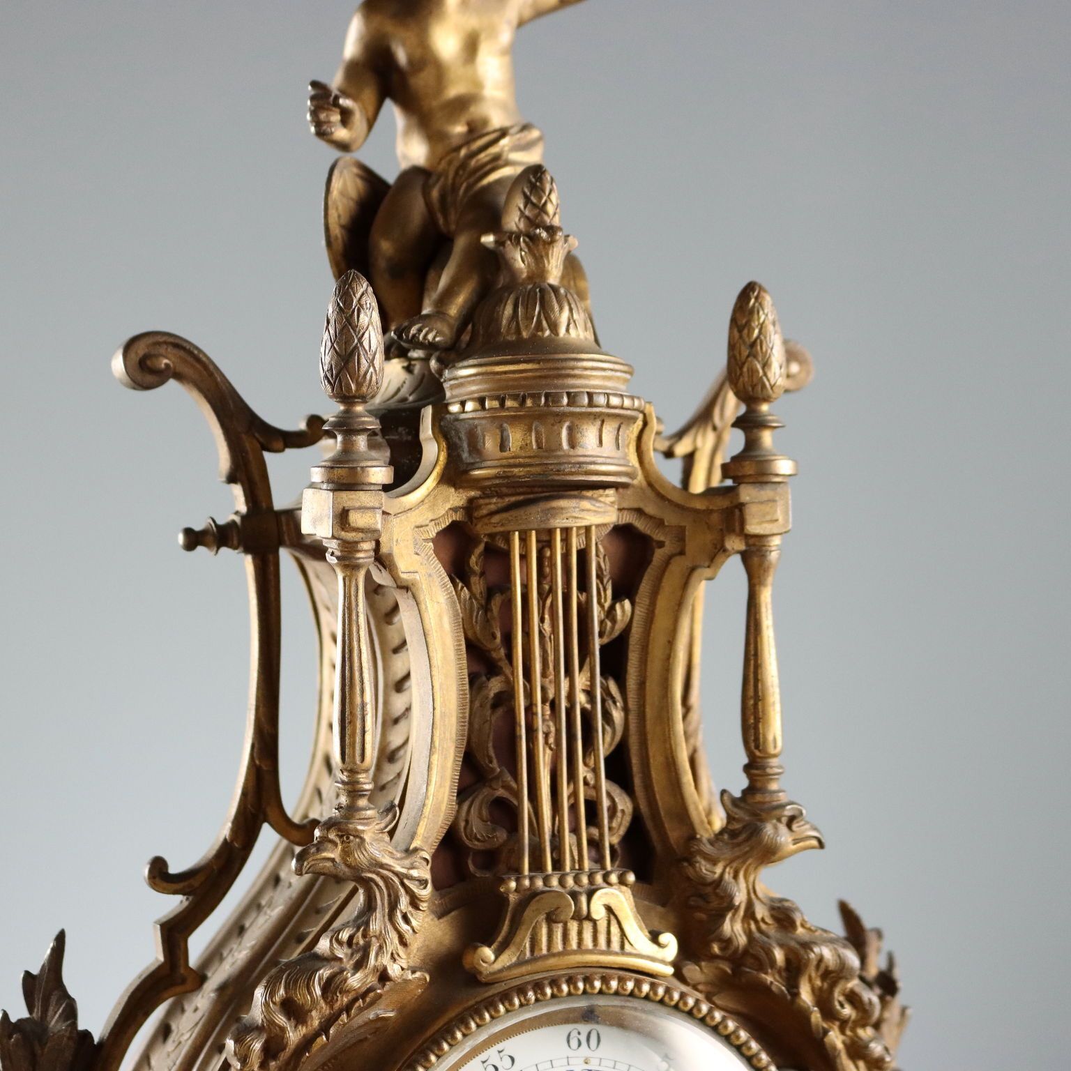 Antique Mantelpiece Clock Eclectic Style Bronze France XIX Century photo Home Decor