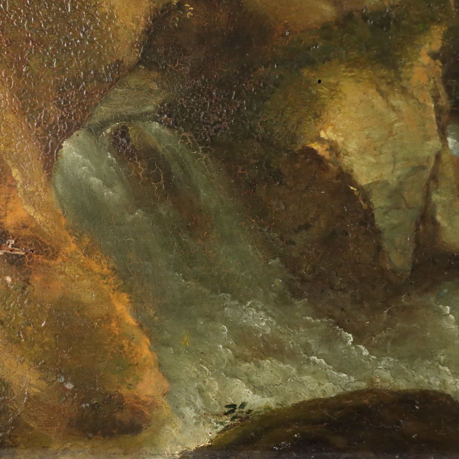 Peinture d'époque, huile sur panneau, « Mountain Glimpse », XIXe siècle photo 350.0