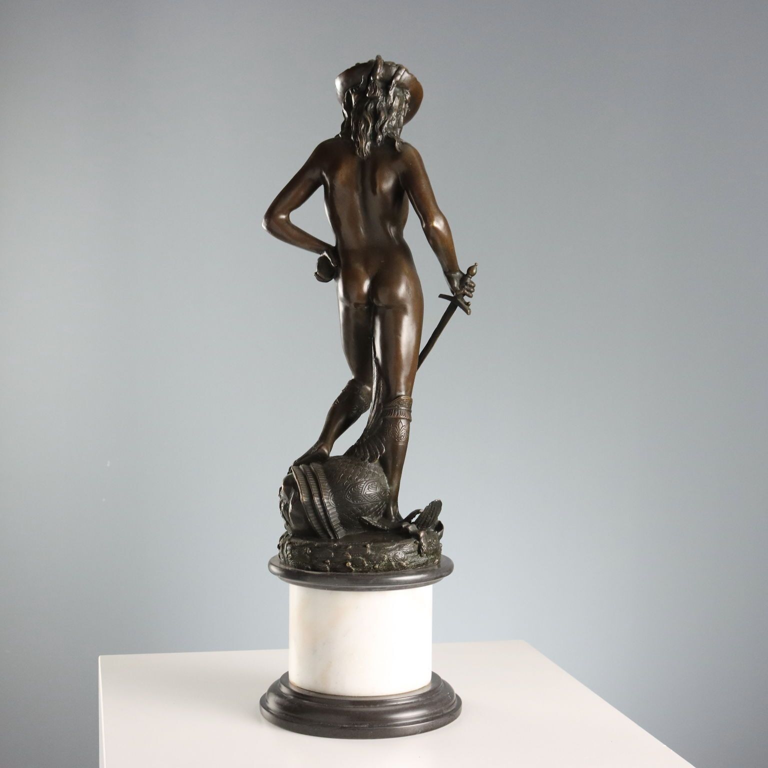 photo furniture Sculpture en bronze d'époque, copie du David de Donatello, Italie, XXe siècle