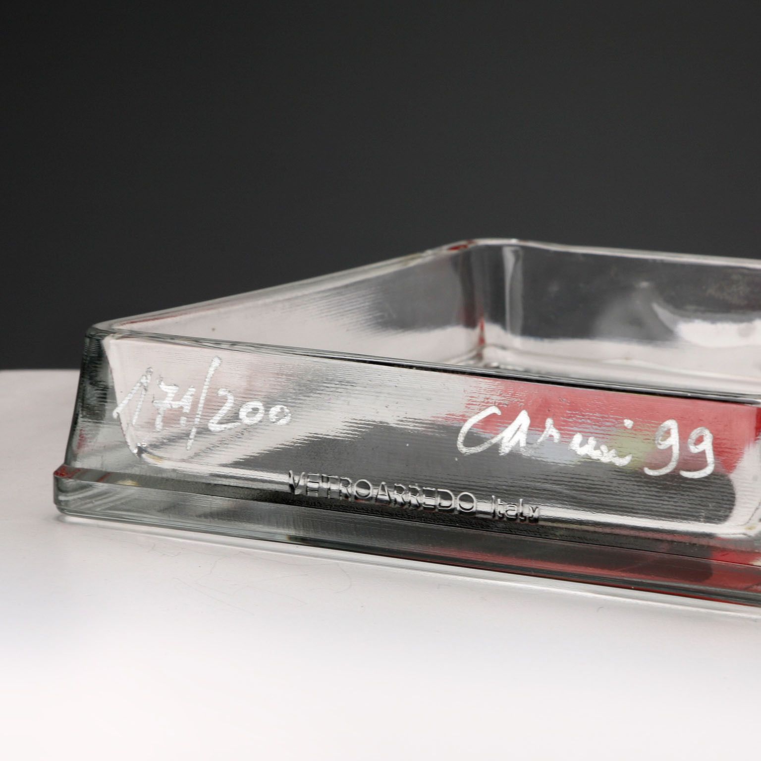Vintage Centerpiece Glass Design Eugenio Carmi Italy 1999 photo vinterior