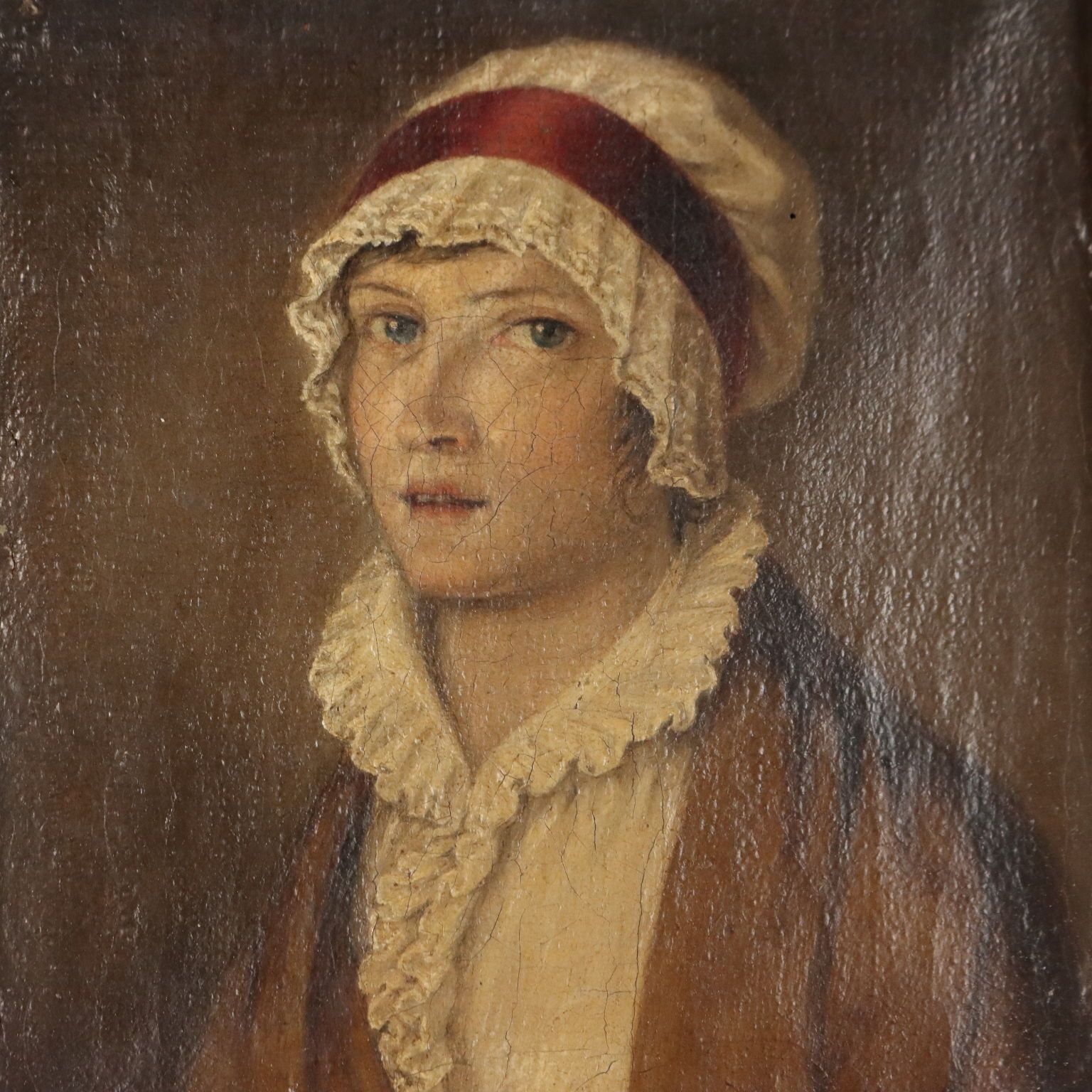 Tableau d'époque, portrait féminin, huile sur toile, France, XIXe siècle photo for sale