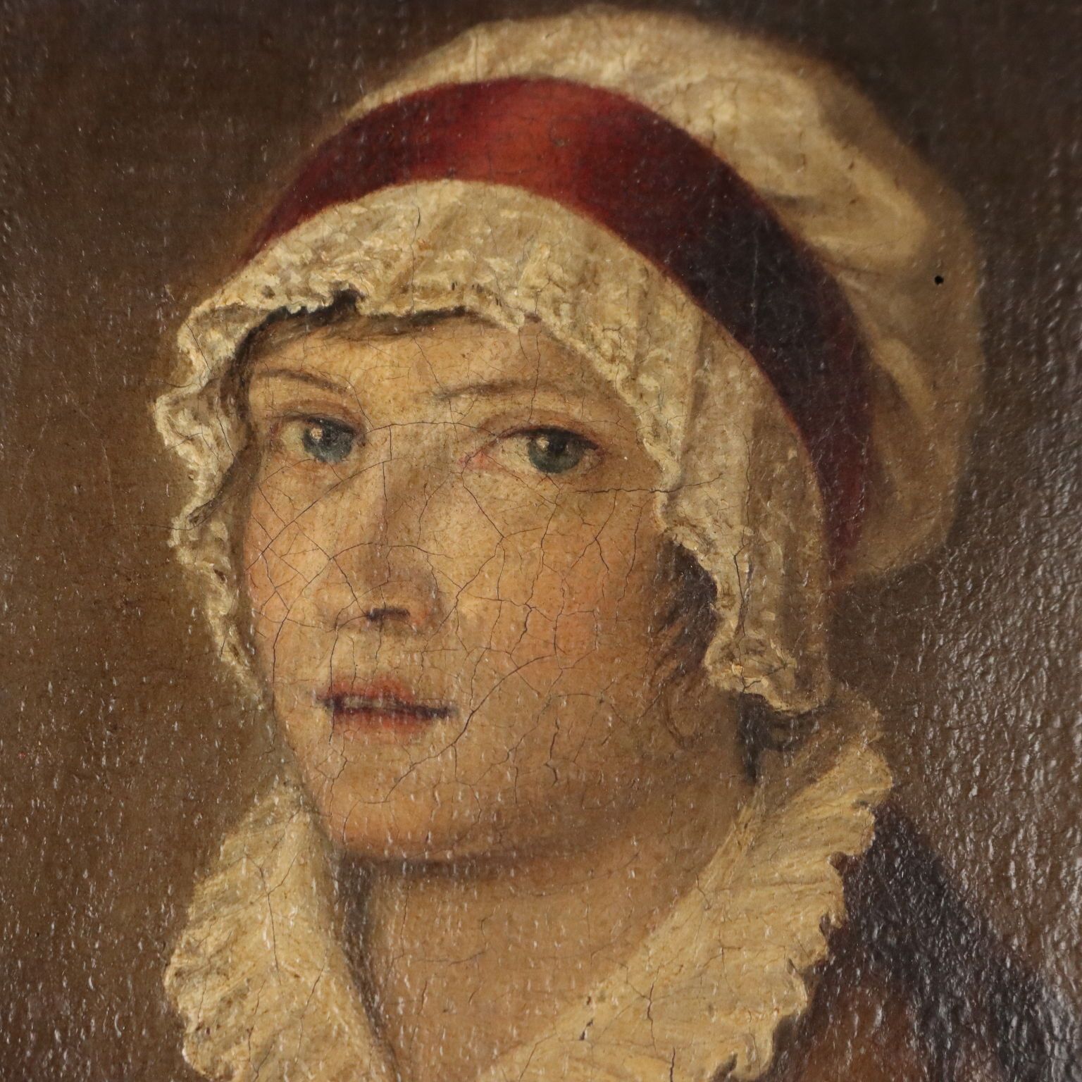 Tableau d'époque, portrait féminin, huile sur toile, France, XIXe siècle photo Art
