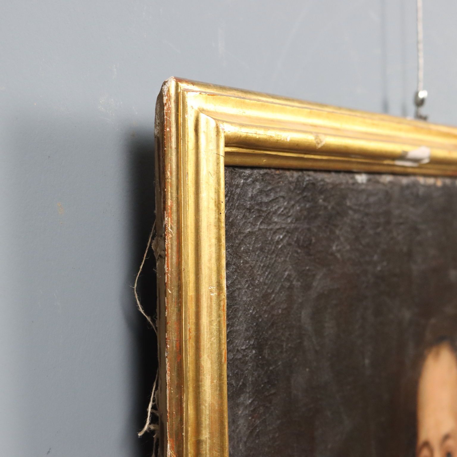 Art Antique Painting Portrait Of A Clergy Man Oil On Canvas XVIII Century photo