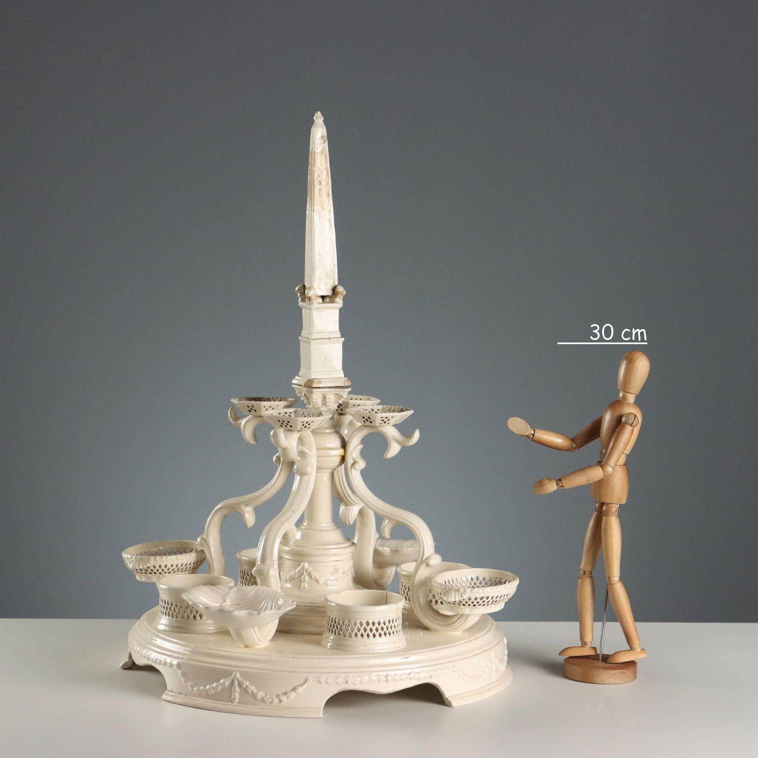 Antiek Centerpiece Plat De Ménage Aardewerk Italië 19e Eeuw photo furniture