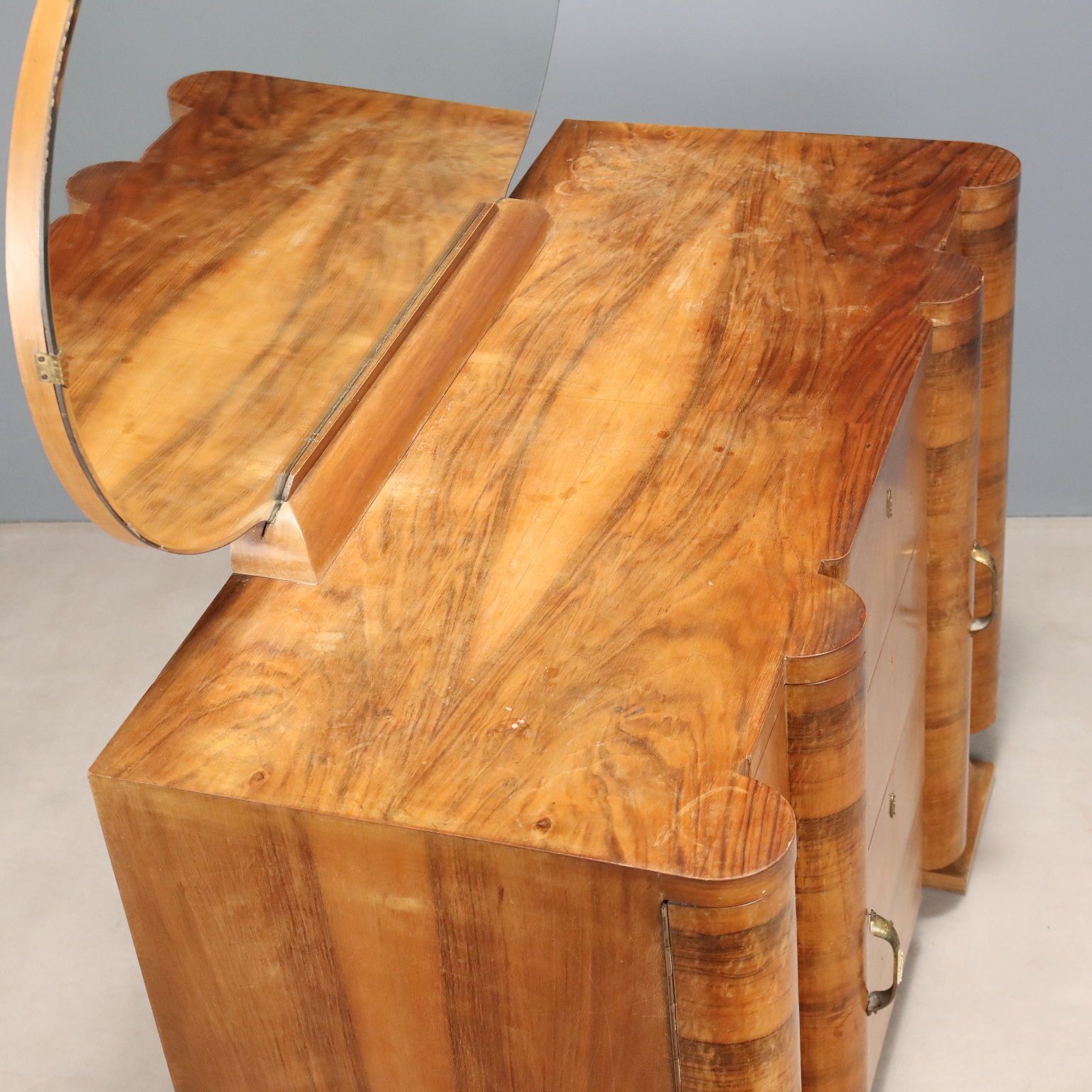 photo for sale Chest Of Drawers Art Deco Walnut Veneer Glass 1920s 1930s