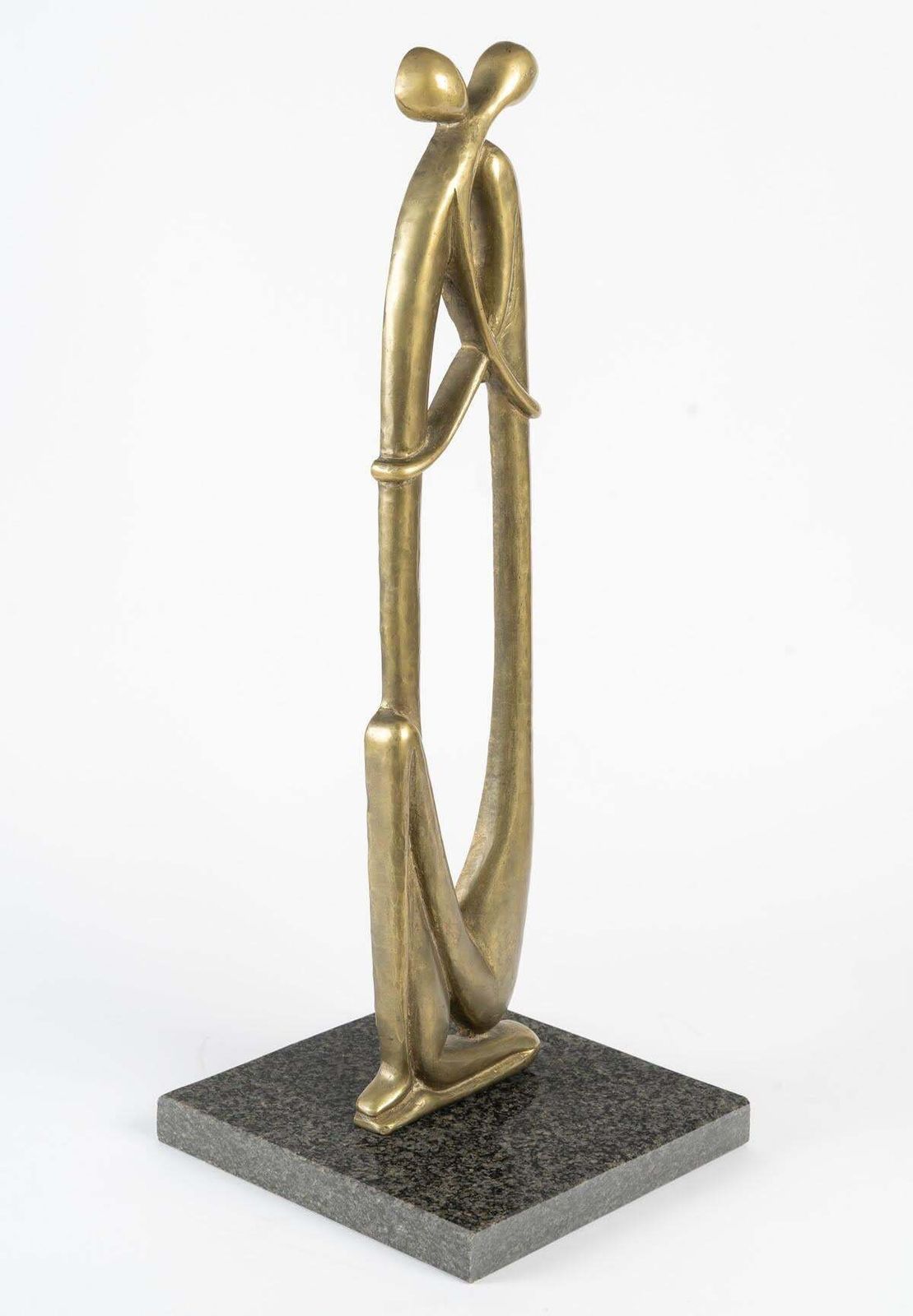 Patina Finished Bronze Sculpture With A Granite Base, Circa 1950, 20th Century. photo Art