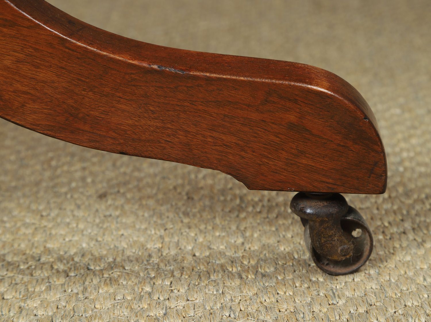 Furniture English Edwardian Beech & Green Leather Revolving Office Desk Arm Chair (Circa 1910) photo