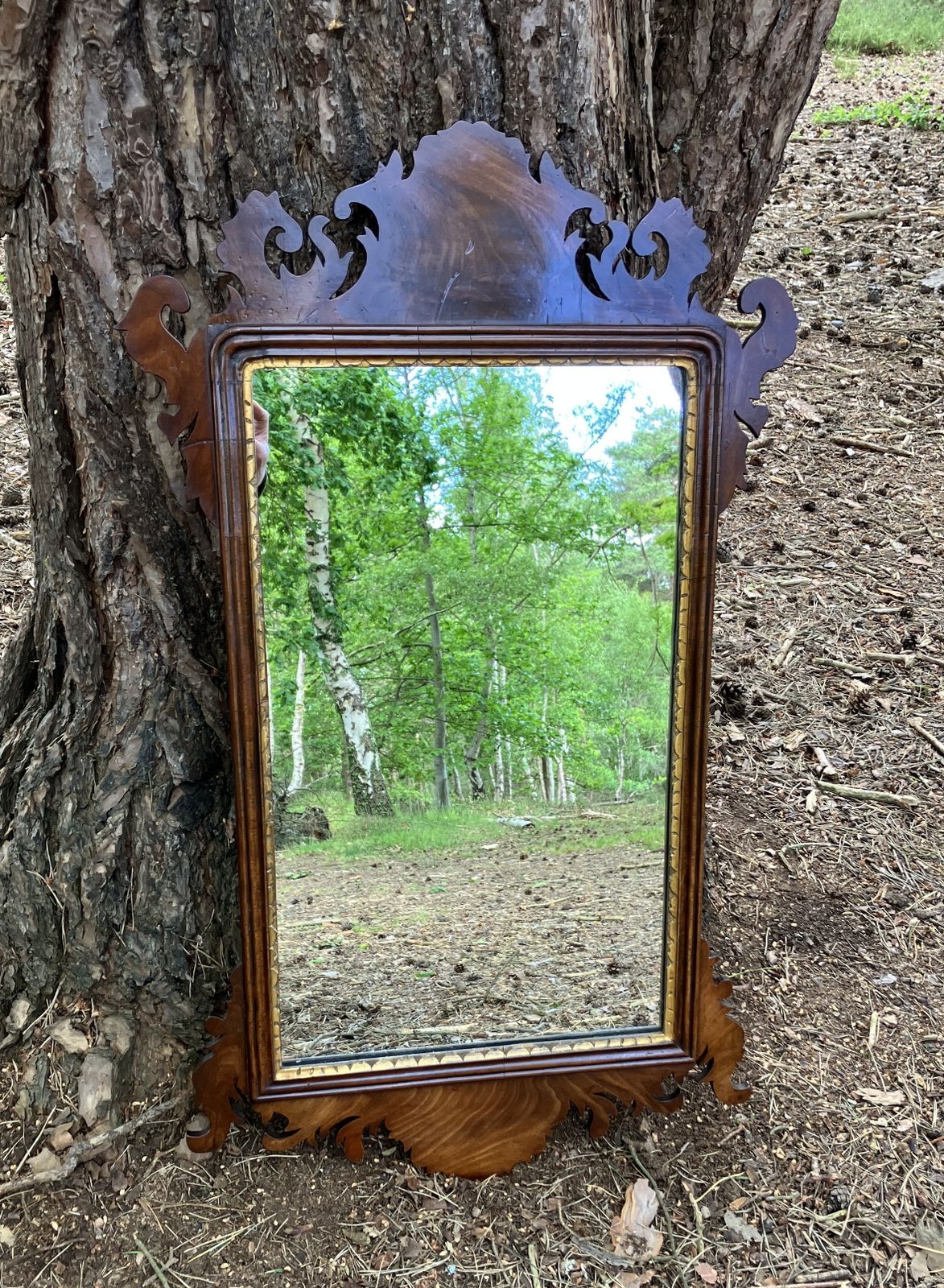 Mahogany Fretwork Mirror, Circa 1900 photo for sale