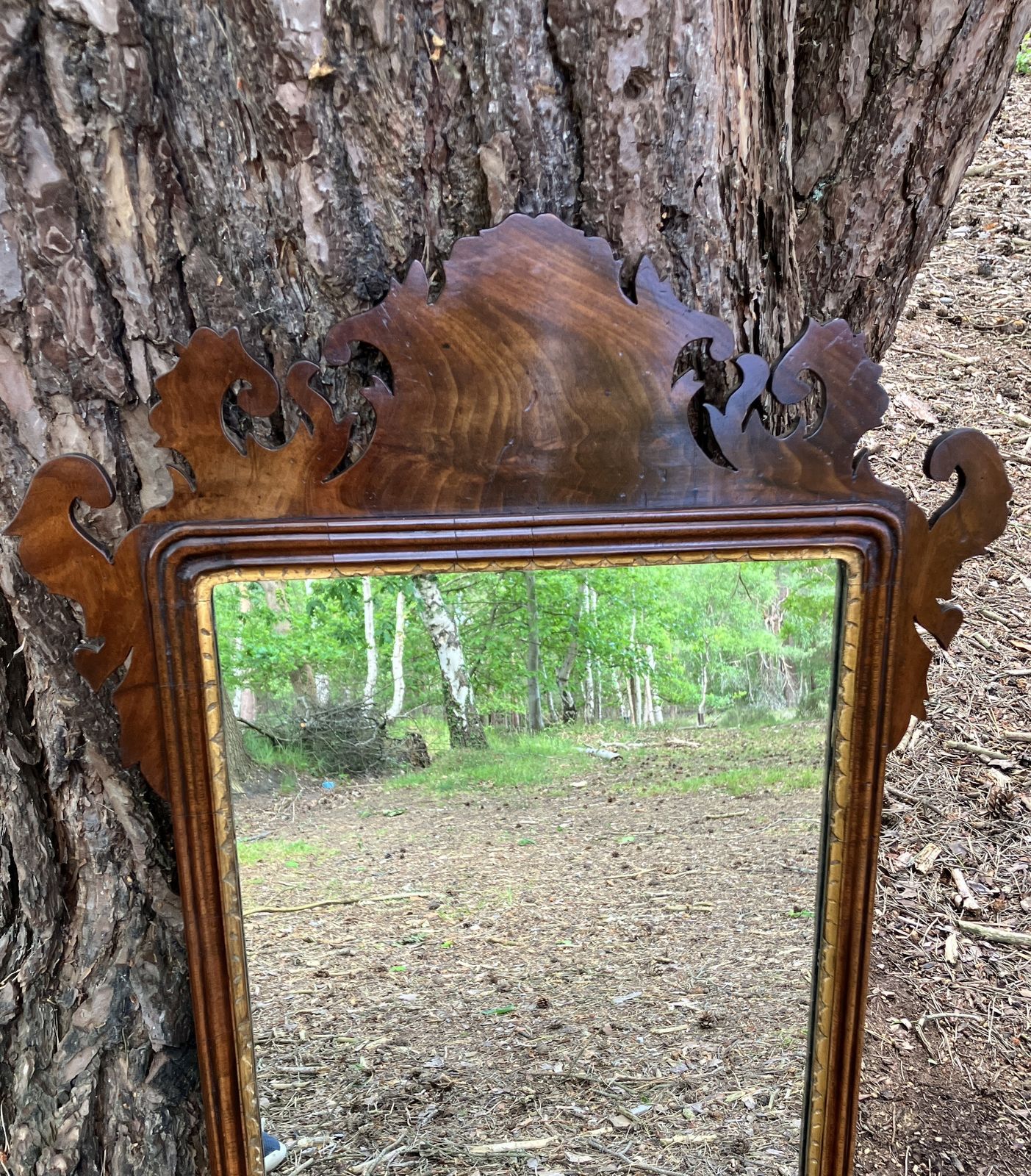 Mahogany Fretwork Mirror, Circa 1900 photo 540.0
