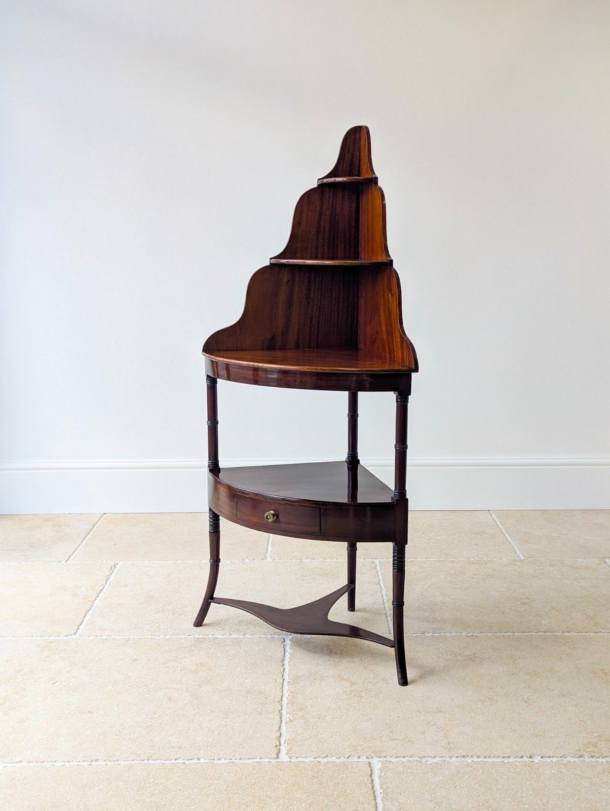 Antique Regency Mahogany Tiered Corner Stand C.1820 photo vinterior