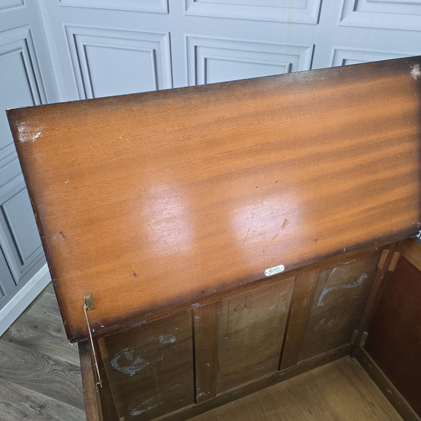 photo furniture Vintage Large Chest Trunk Morris Of Swinton Oak Blanket Linen Storage Coffer