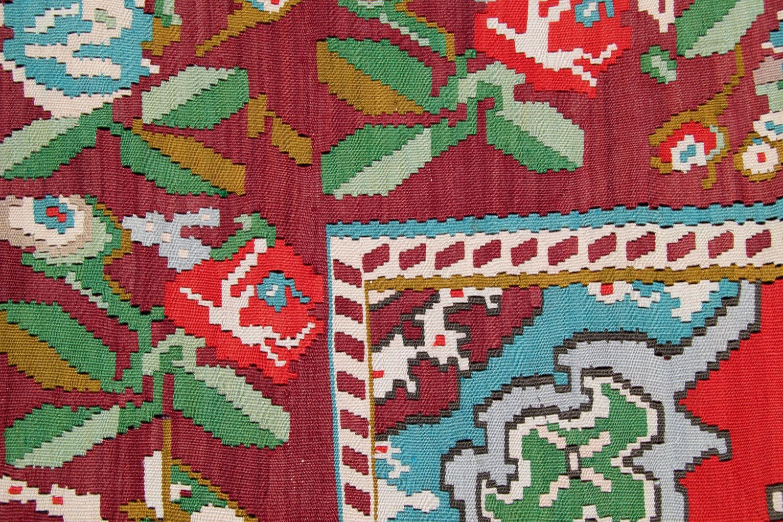 Antique Kilim Rug Moldovian Red Floral Handmade Wool Flatweave Carpet Livingroom photo buy