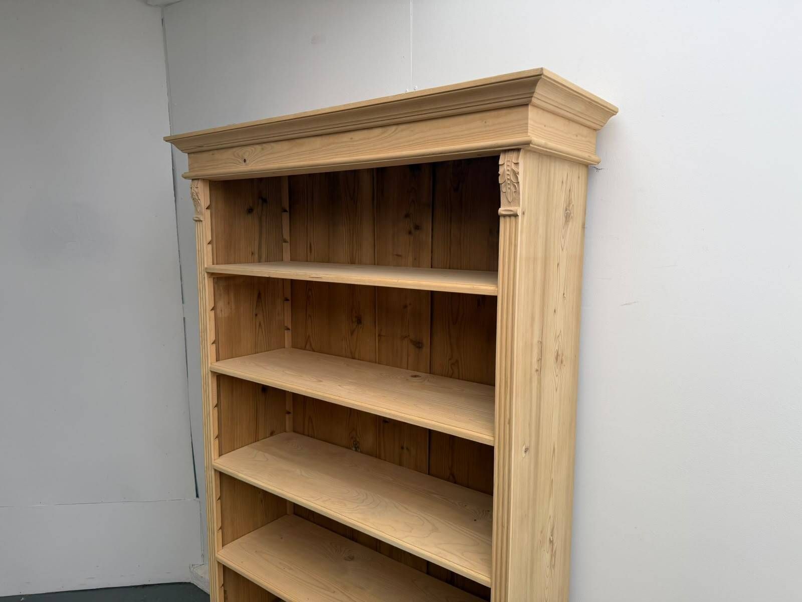 A Fabulous Large Antique Pine Adjustable Office Bookshelf To Wax/Paint photo Furniture