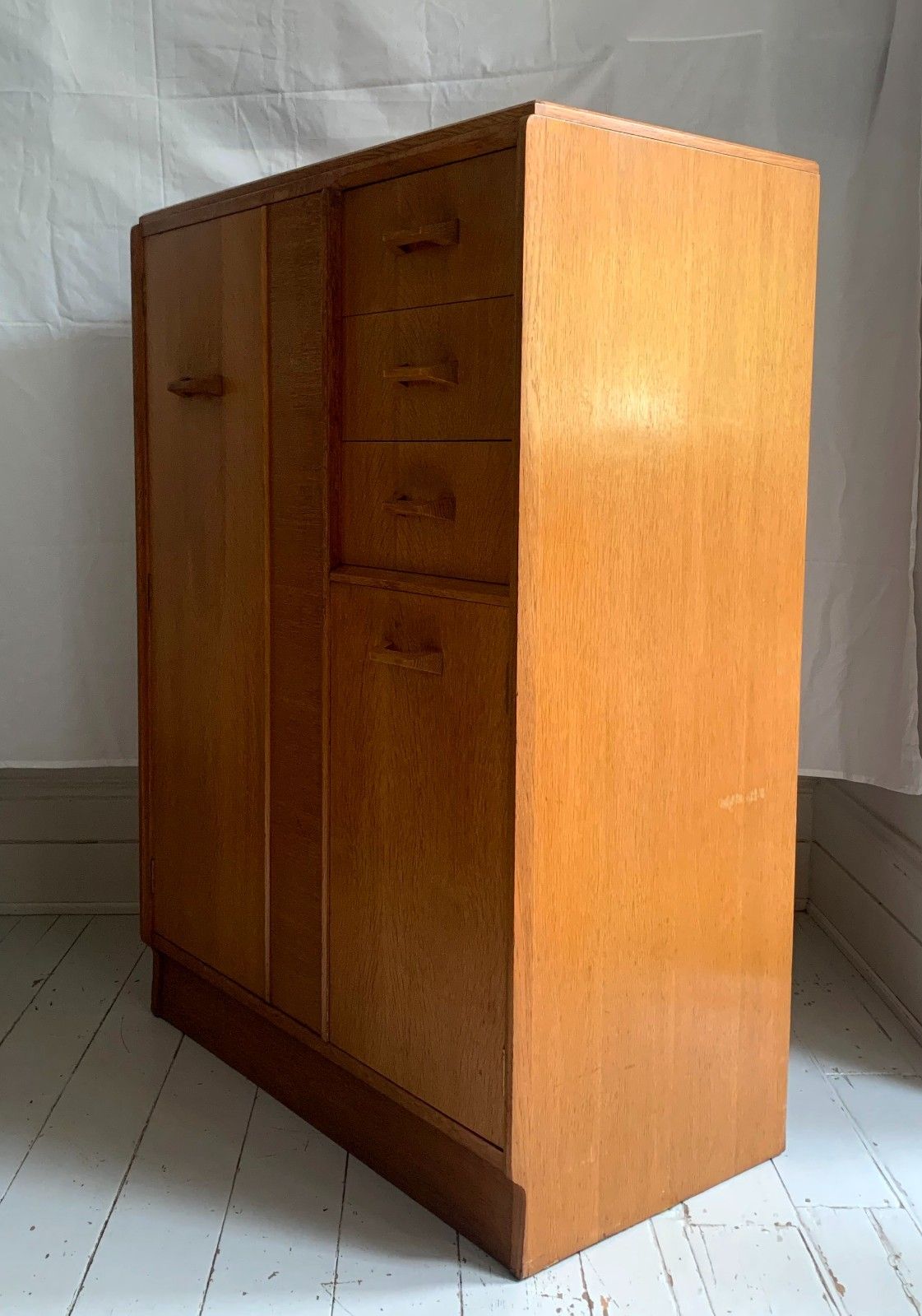 Mid Century G Plan / E Gomme Teak Brandon Gentleman's Tall Boy Chest / Wardrobe photo vintage