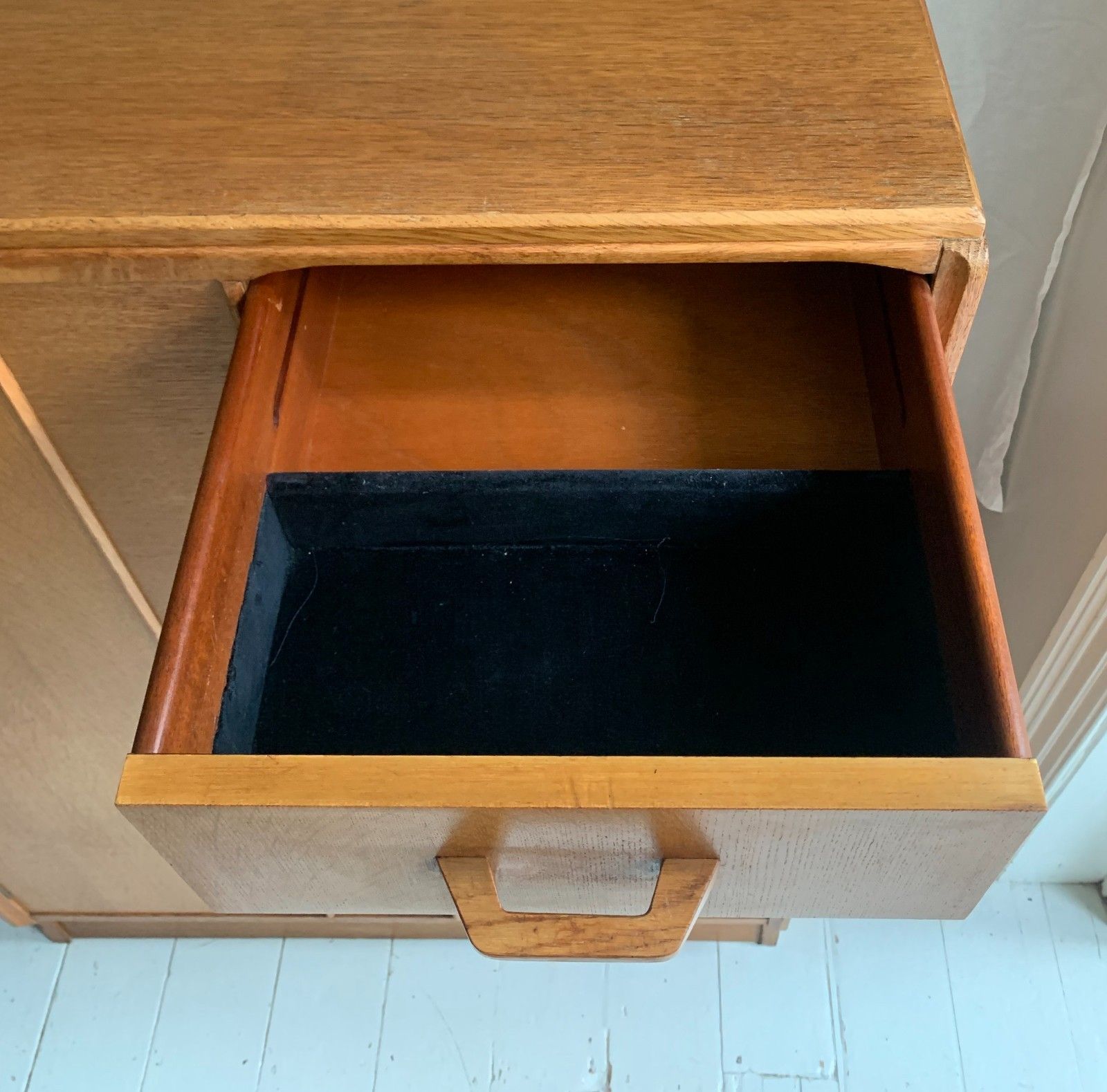 photo furniture Mid Century G Plan / E Gomme Teak Brandon Gentleman's Tall Boy Chest / Wardrobe