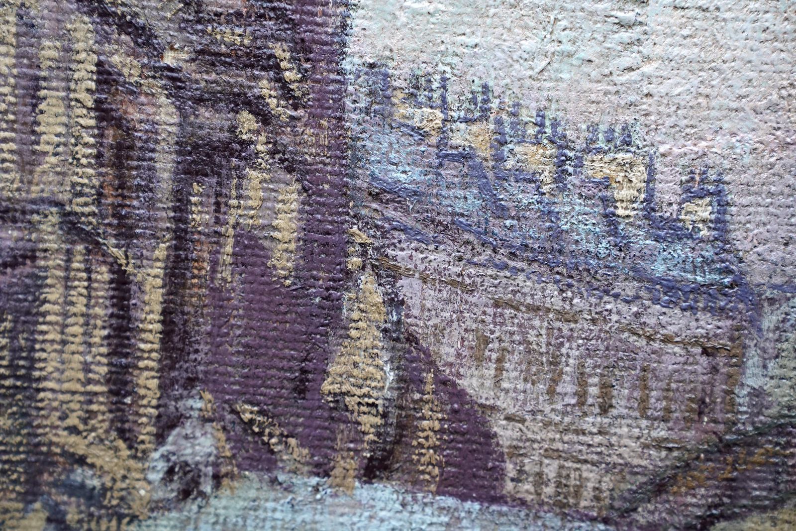 Therese Lessore Bath Townscape   British Post Impressionist Art Oil Painting Cityscape Street Circa 1940 photo vinterior