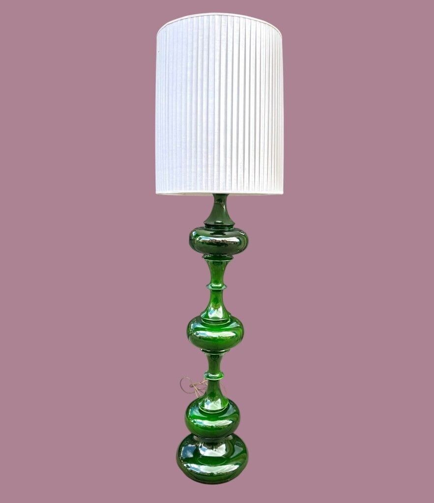 A Large German 1970s Ceramic Green Glazed Floor Lamp By Kaiser Leutchens photo vinterior