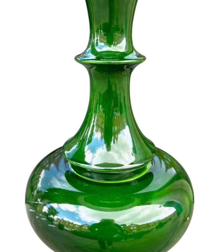 1850.0 A Large German 1970s Ceramic Green Glazed Floor Lamp By Kaiser Leutchens photo