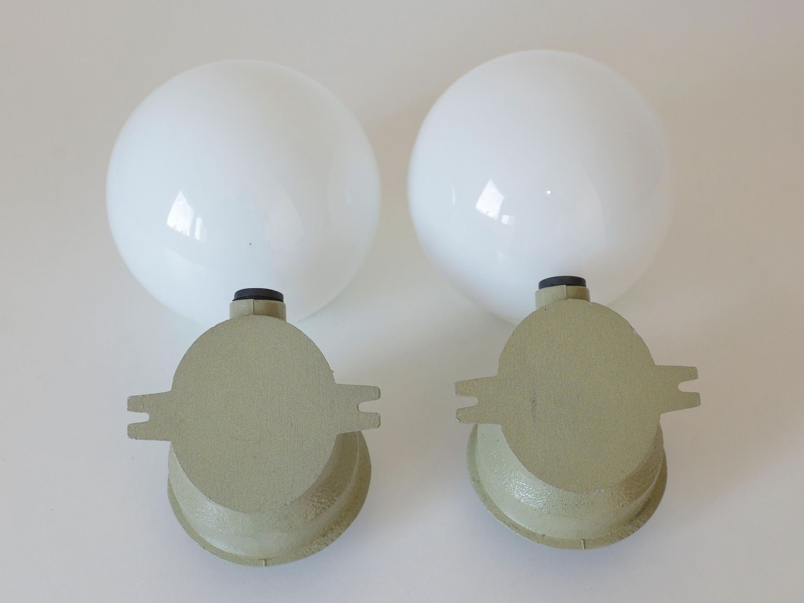 Lighting Pair Of Wall Lamps / Industrial Light Fixtures / Mid Century / Flush Mount Lights / Vintage Sconces / Yugoslavia 1960's photo