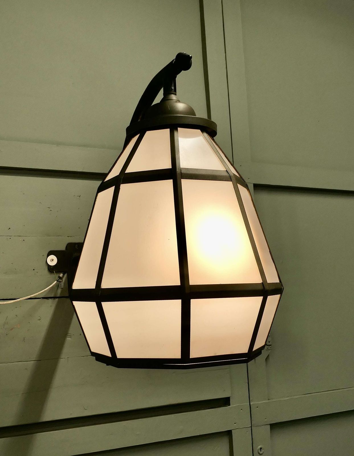 Huge Brass Octagonal Wall Lantern This Is An Enormous Octagonal Pyramid Wall Lantern photo 1074.0