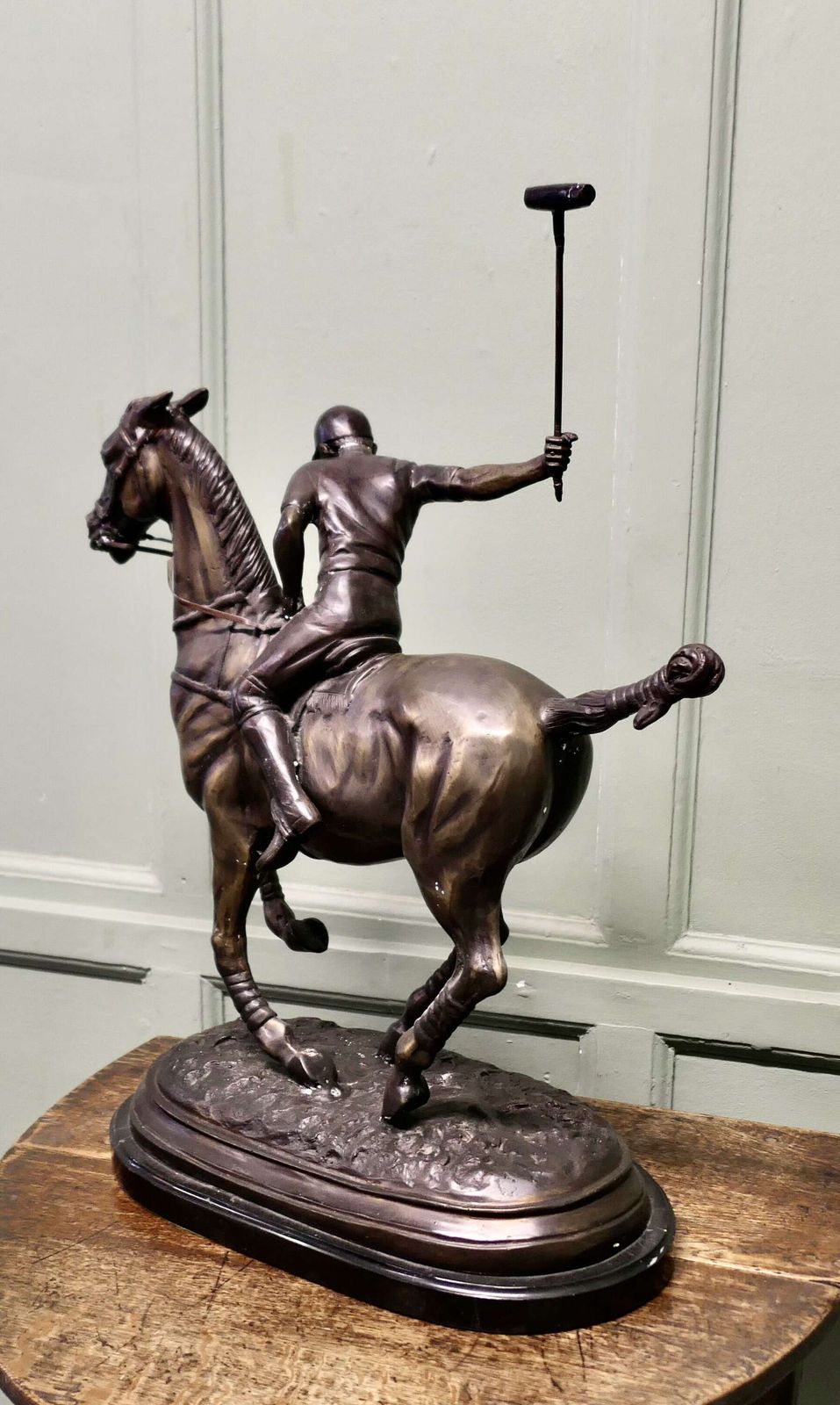 20th Century French Bronze Sculpture, Polo Player A Bronze Sculpture Of A Polo Player photo furniture