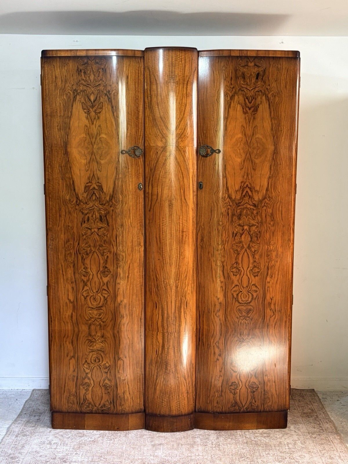 Mid Century Retro Vintage Wardrobe Burr Walnut By Shrager Large Double